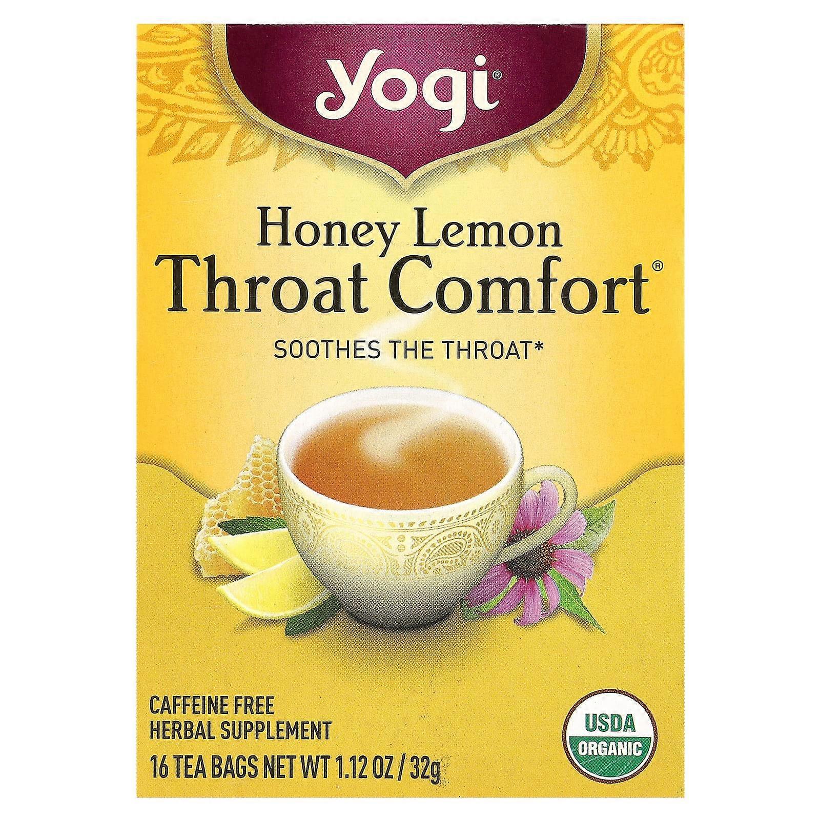 Throat ComfortÃÂÃÂÃÂÃÂ¬ÃÂÃÂÃÂÃÂ, Honey Lemon, Caffeine Free, 16 Tea Bags, 1.12 oz (32 g)