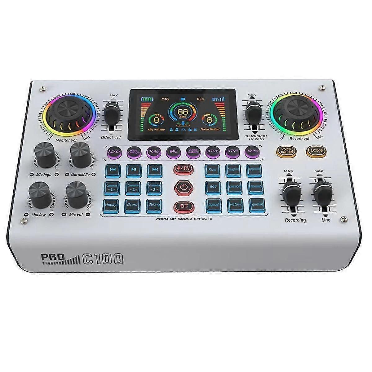 Dual Channel External Sound Card C100pro for PC Streaming and Karaoke