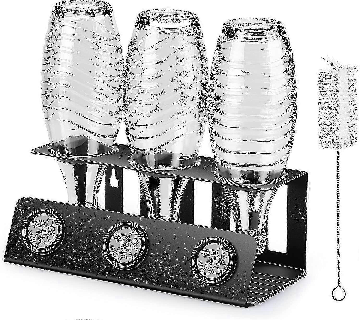 25-26 Triple Function Bottle Holder - Drip Tray & Lid Organizer for Sodastream