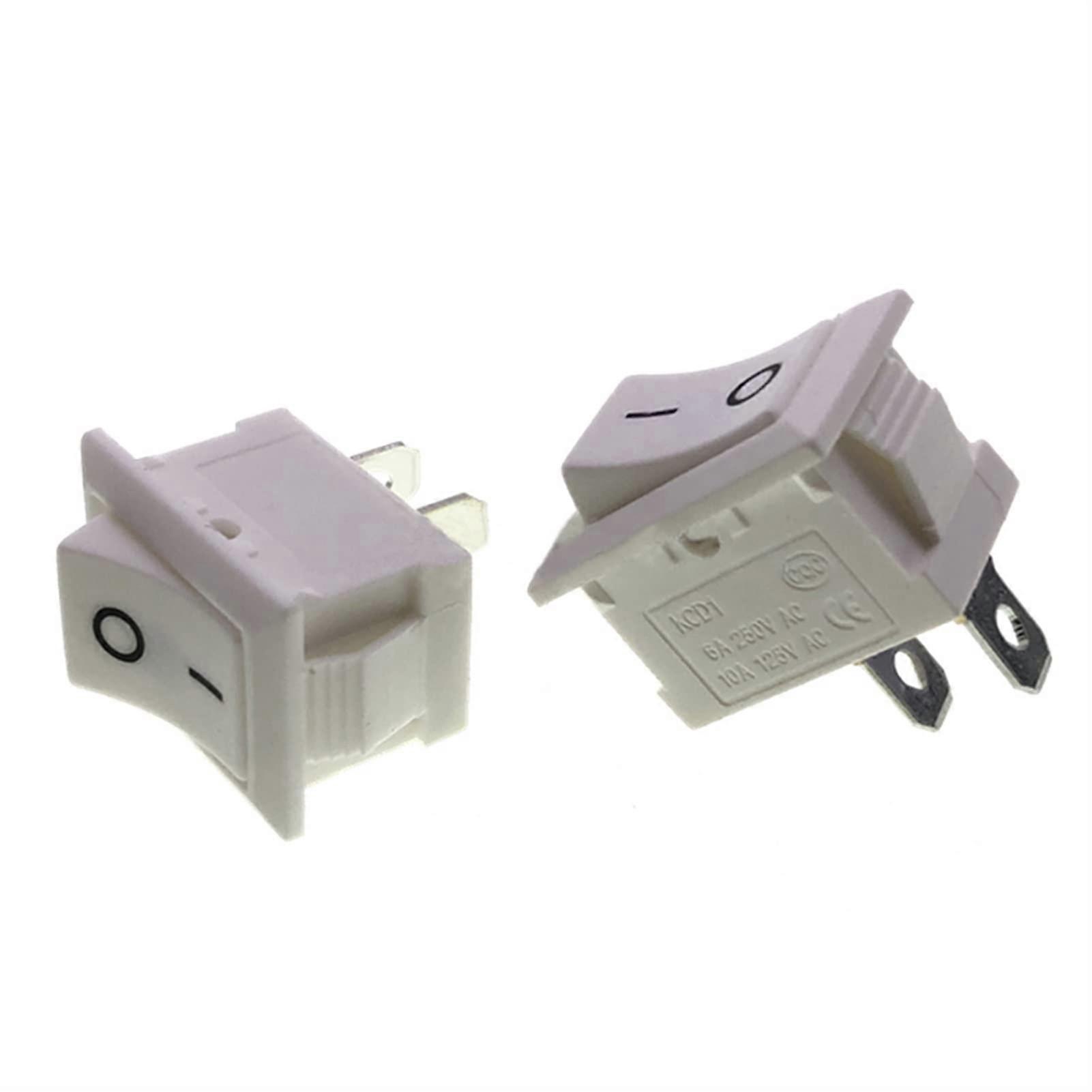 Transfer Switch Toggle Rocker SPST 2Pin 6A 250V 125V 15x21mm SnapIn Multicolor Pack Of 15 5 Pcs White