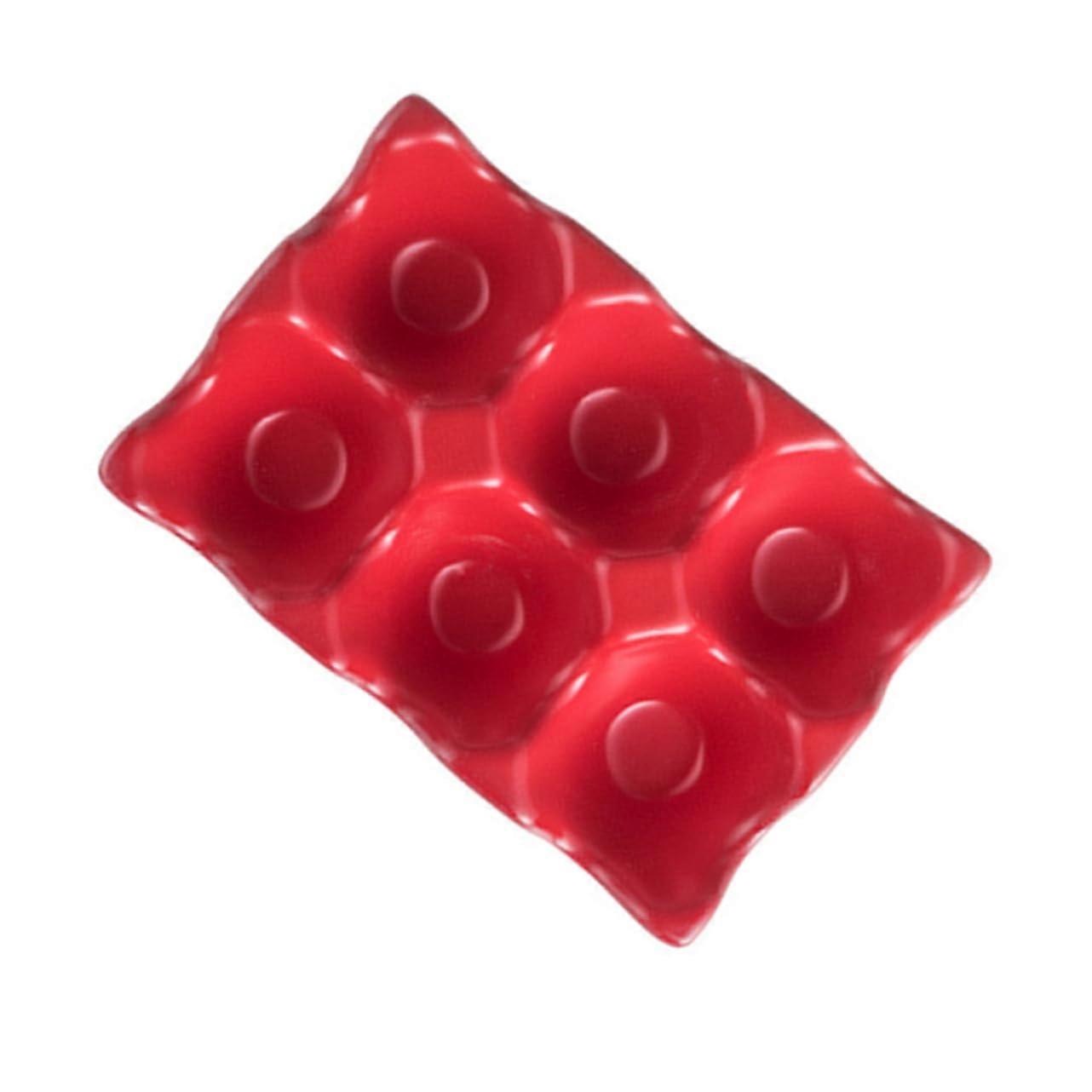 AntiSlip 6 Grids Ceramic Egg Holder For Refrigerator Shockproof Egg Storage Box Red 14.5x9.5x3.2 cm