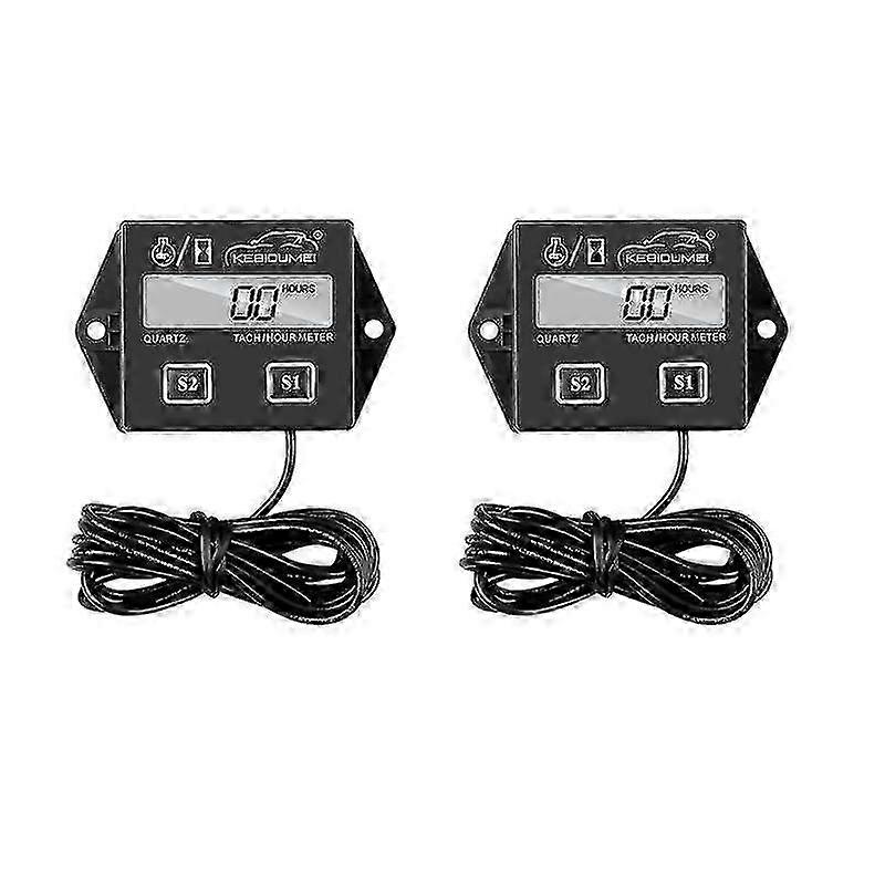 Tachometer RPM Meter Hour Meter Digital LCD Display Auto Tachograph Gauge Vacuum Speed Timer Universal for Car Motorcycle Boat Engine