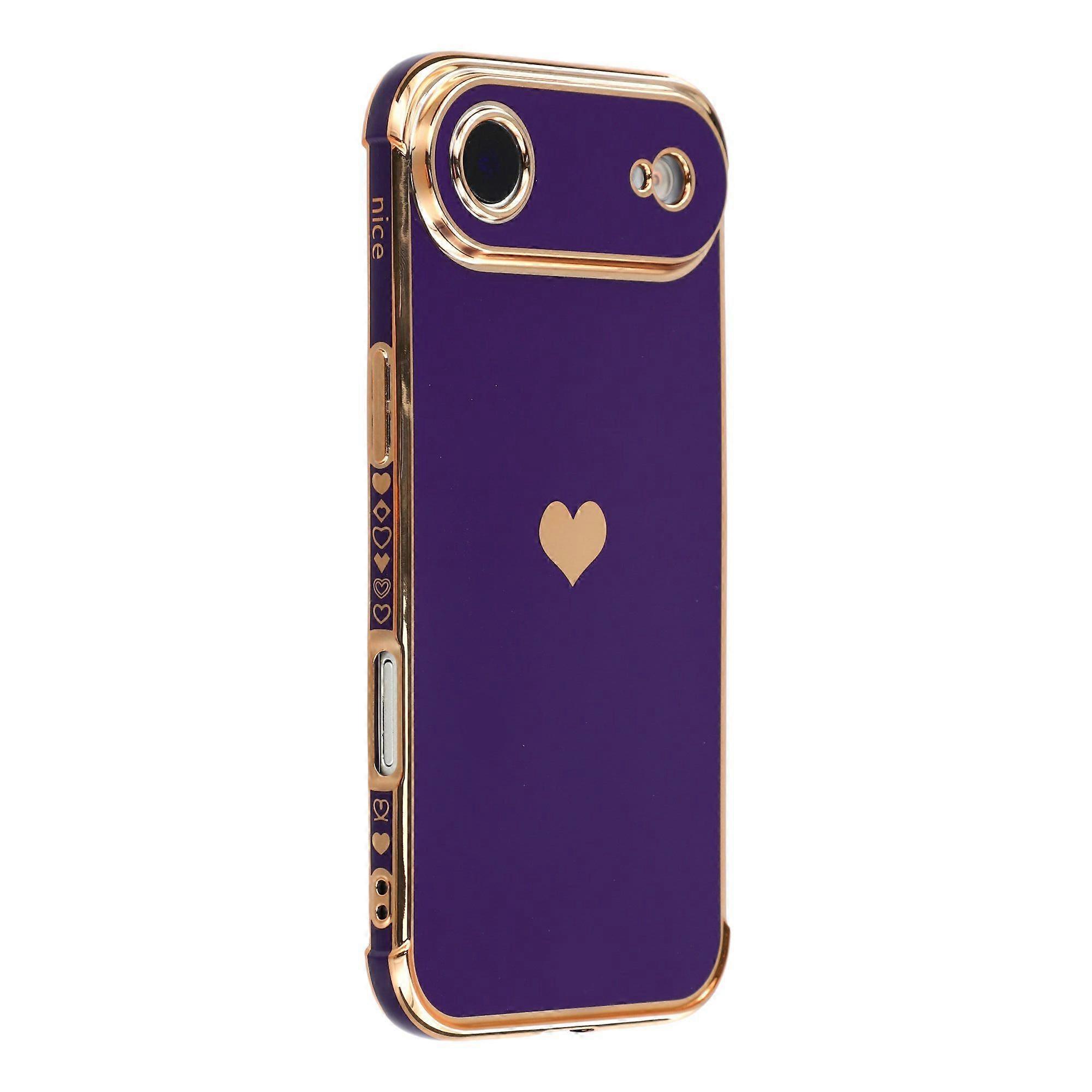 For iPhone Air Case TPU Phone Back Cover Electroplating Heart Pattern