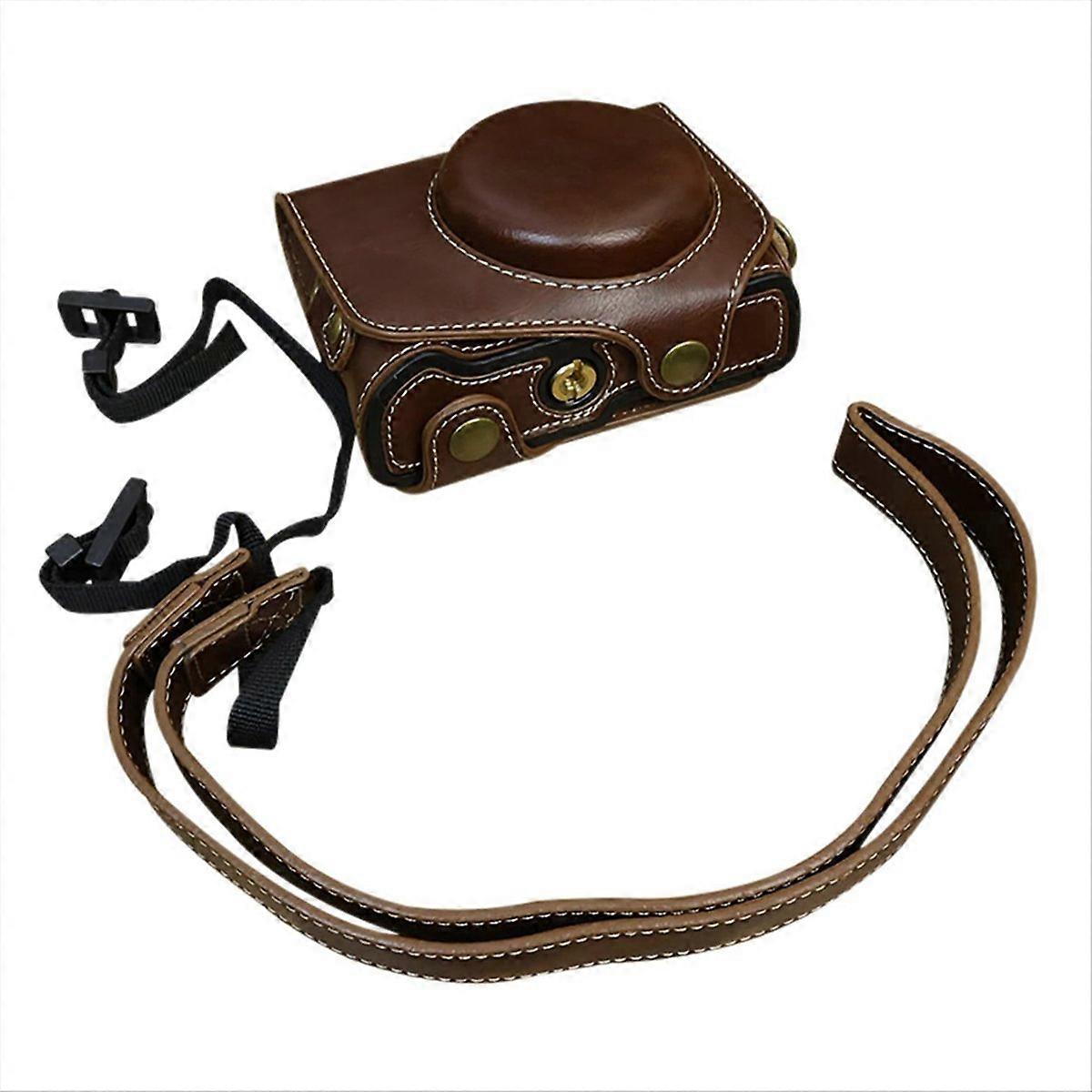 PU Leather Camera Bag Camera Bag Leather Case with Shoulder Strap B