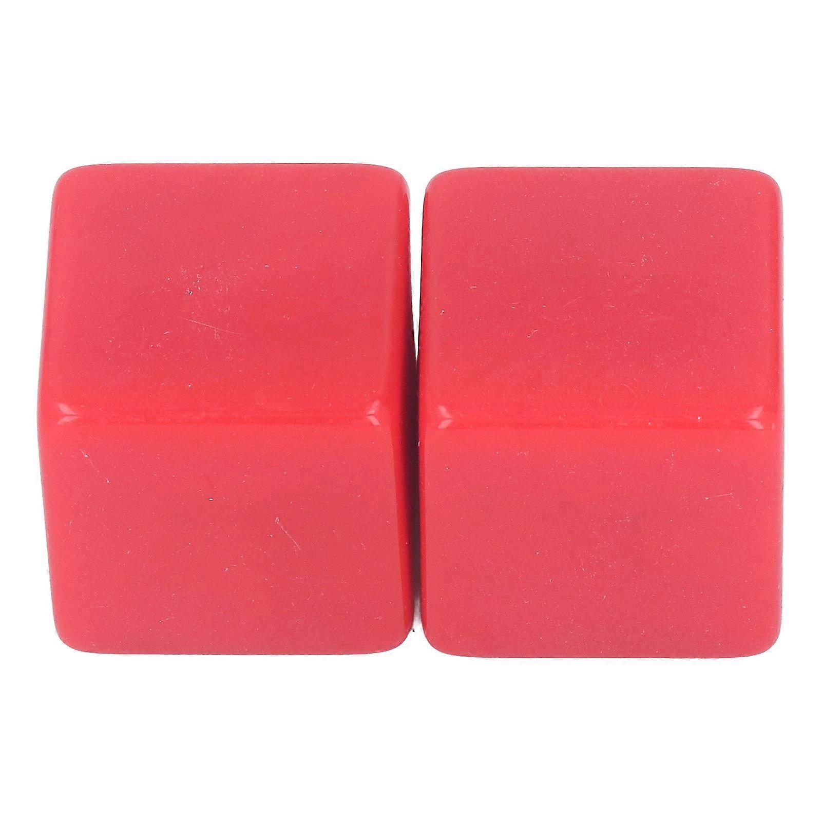 6Pcs Blank Dice Set Right Angle Plastic Hexahedral Cubes Classroom Board Game DIY Math Counting Teaching Party Favor Fun Red 