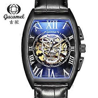 Ancient camel new style wine barrel type European and American men 39;s skull hollow fully automatic mechanical watch men 39 SQUKF