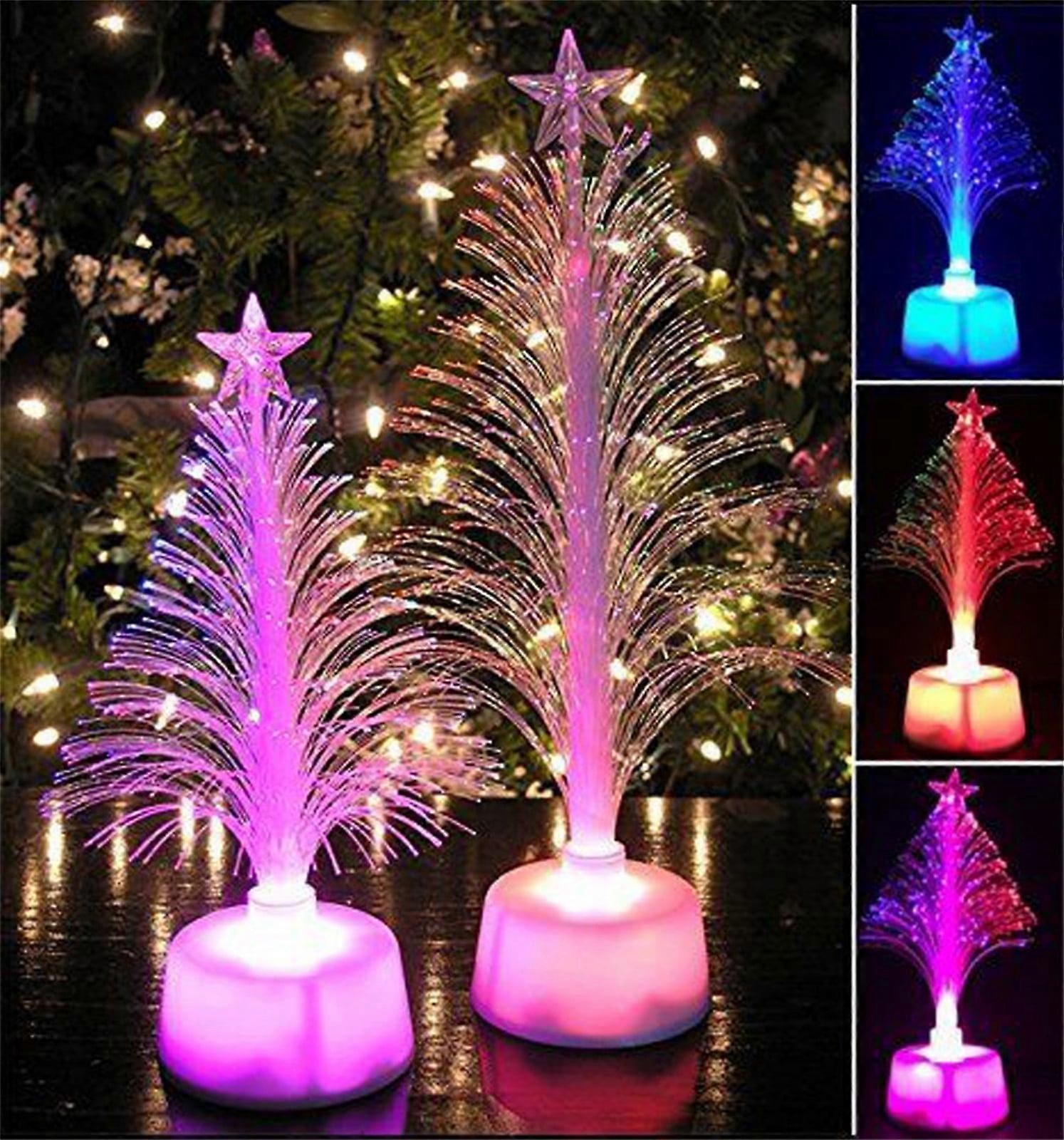 Infidev Hot Merry LED Mini Christmas Tree, Color Changing Xmas Table Decor, Party Light with Star Topper, 7 Colors, Battery Operated