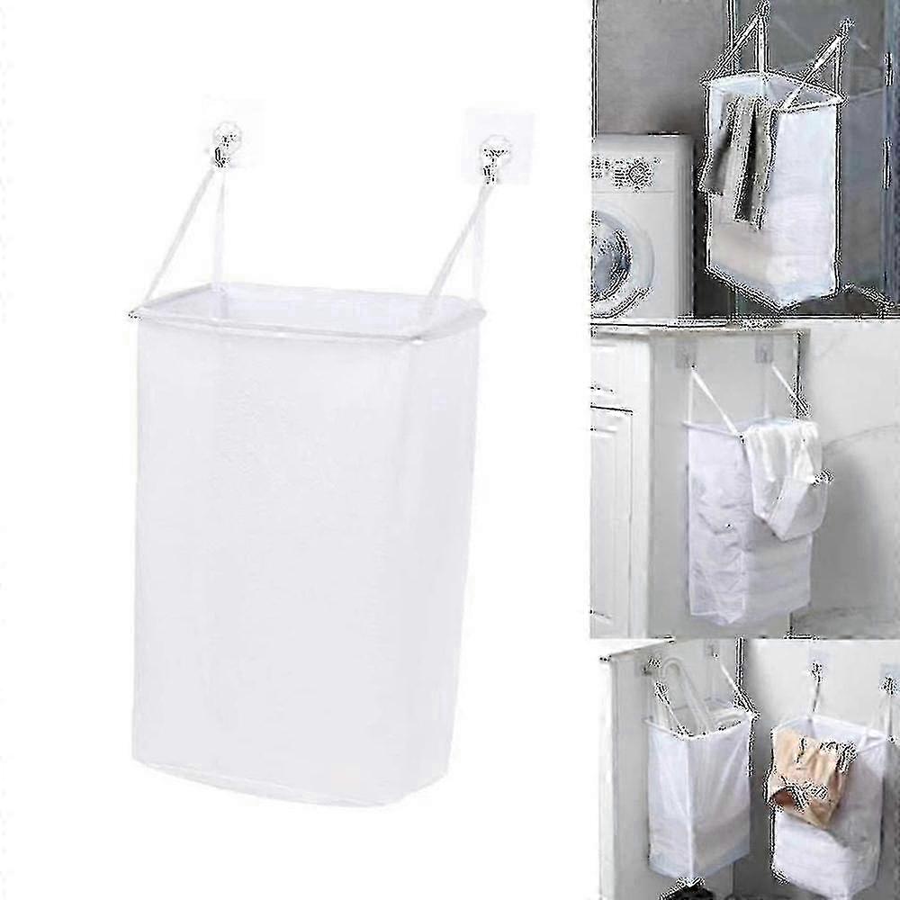 Net Laundry Storage Basket Holder Foldable Wall-mounted Mesh Laundry Hamper