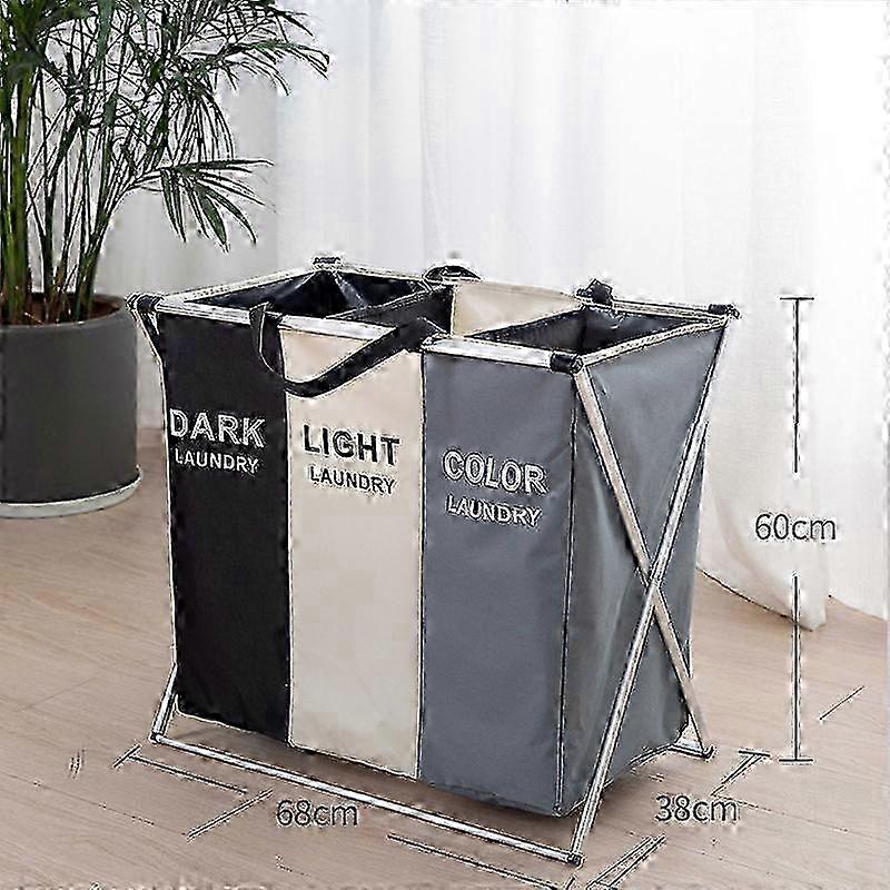 Foldable Laundry Basket Organizer For Dirty Clothes Laundry Hamper Large Sorter Two Or Three Grids Collapsible Folding Basket TOP