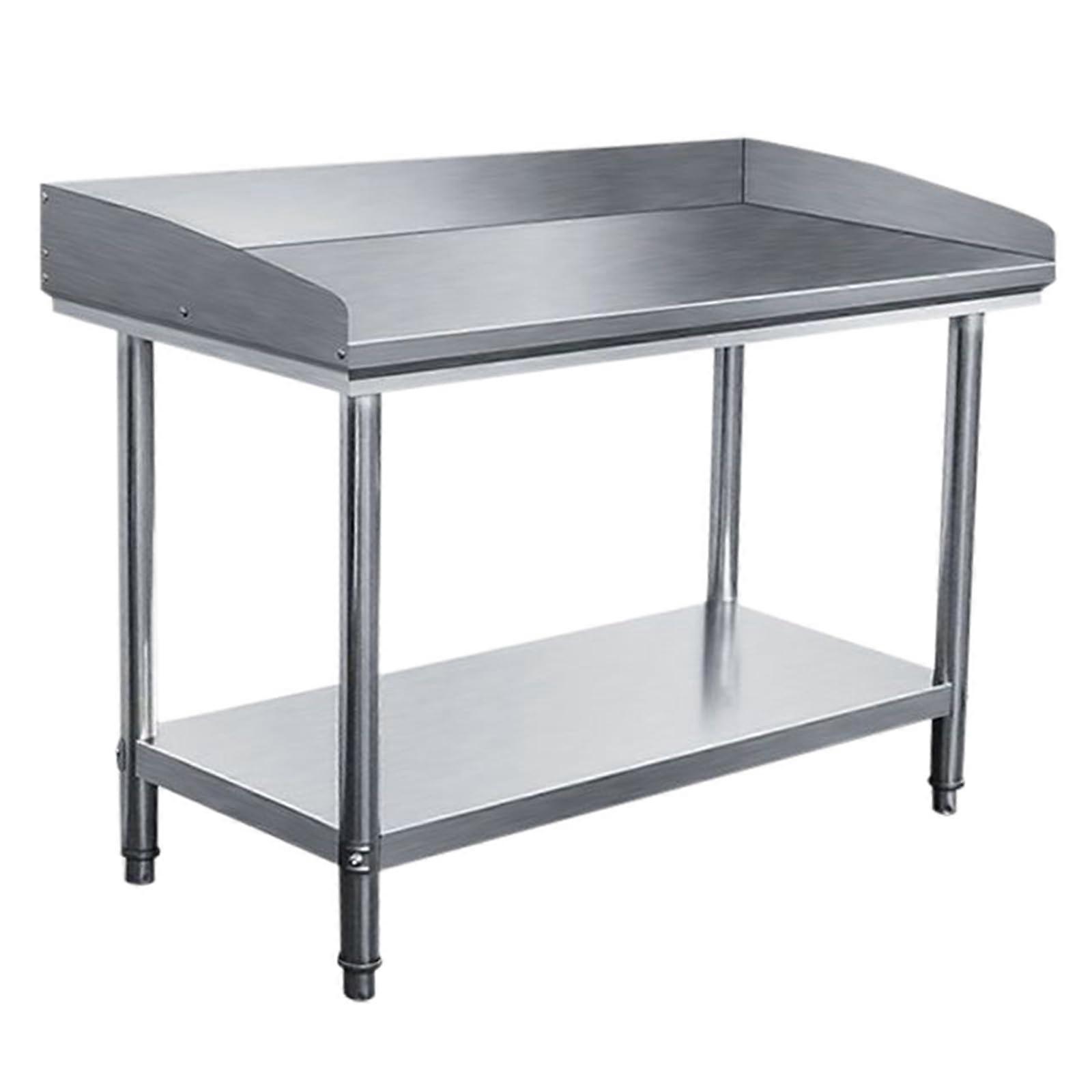 Stainless Steel Table 3Sided Guard Rails Adjustable Leveling Feet Triangular Reinforcement  Load Capacity