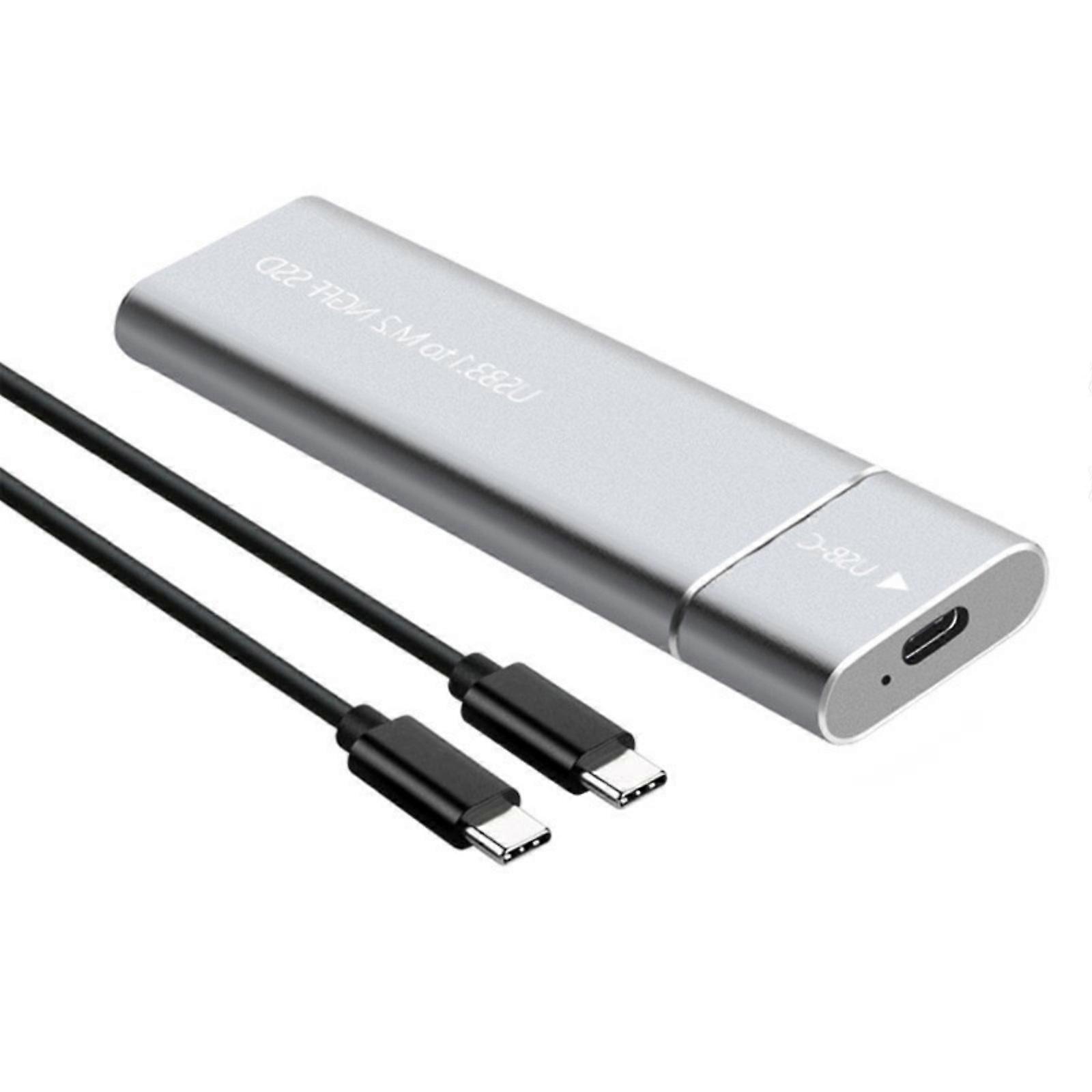 USB 3.1 Type C 5Gbps M.2 Hard Drive Enclosure Hard Drive Case Mobile Housing Hard Disk Box Easy Installation  Silver
