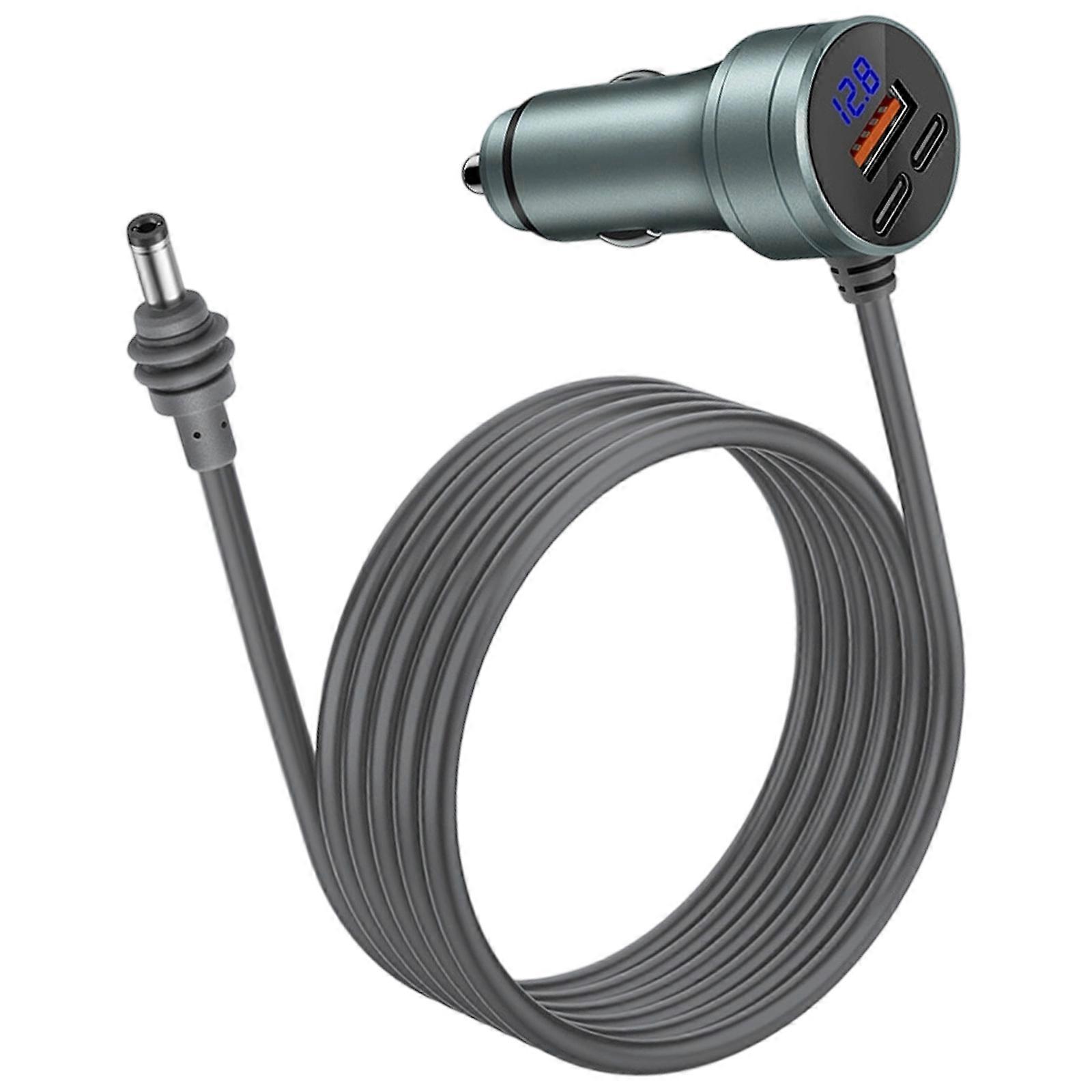 Multi Port USB C Car AC adapter Power Cord Featuring Real Time Potential Monitor And Quick charging Multicolor