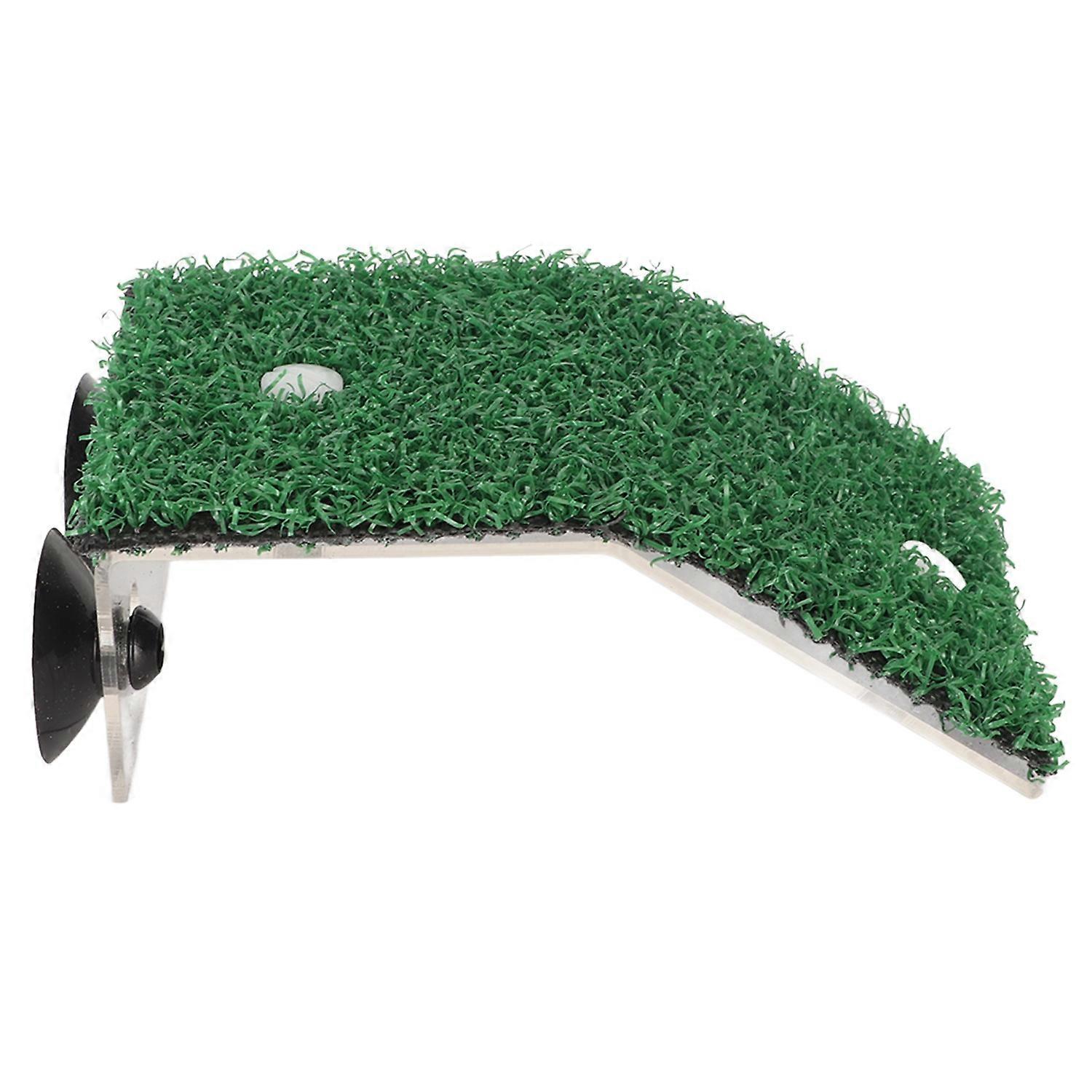 Small Turtle Basking Platform Simulation Grass Turtle Ladder Resting Terrace with Suction Cup for Sm