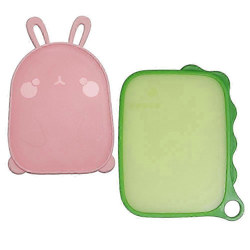 Cartoon Fruit Cutting Board 2Pcs Rectangular Plastic Kitchen Use Assorted Color Non-absorbent For Fruit Cutting