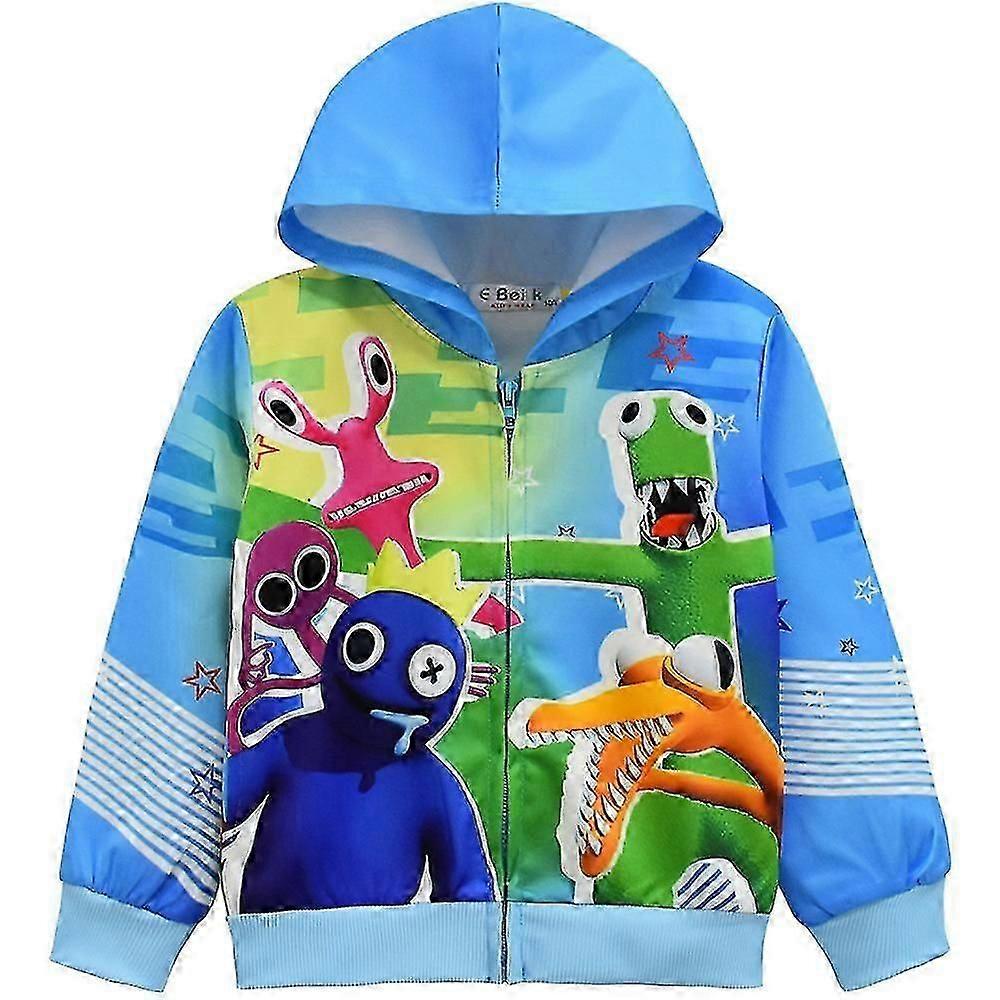 Rainbow Friends Grafiskt tryck Pojkar Huvjacka Vår Höst Långärmad Zip Up Hoodie Coat