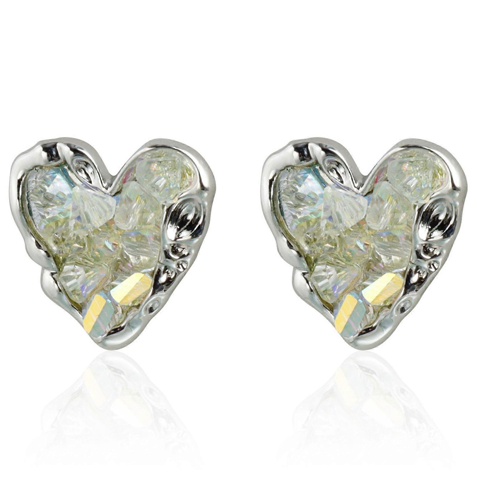 Modern Mix Heart Pattern Student Earrings Highlighting Brilliant Amethysts Casual Suitable Work Parties And Dates Multicolor