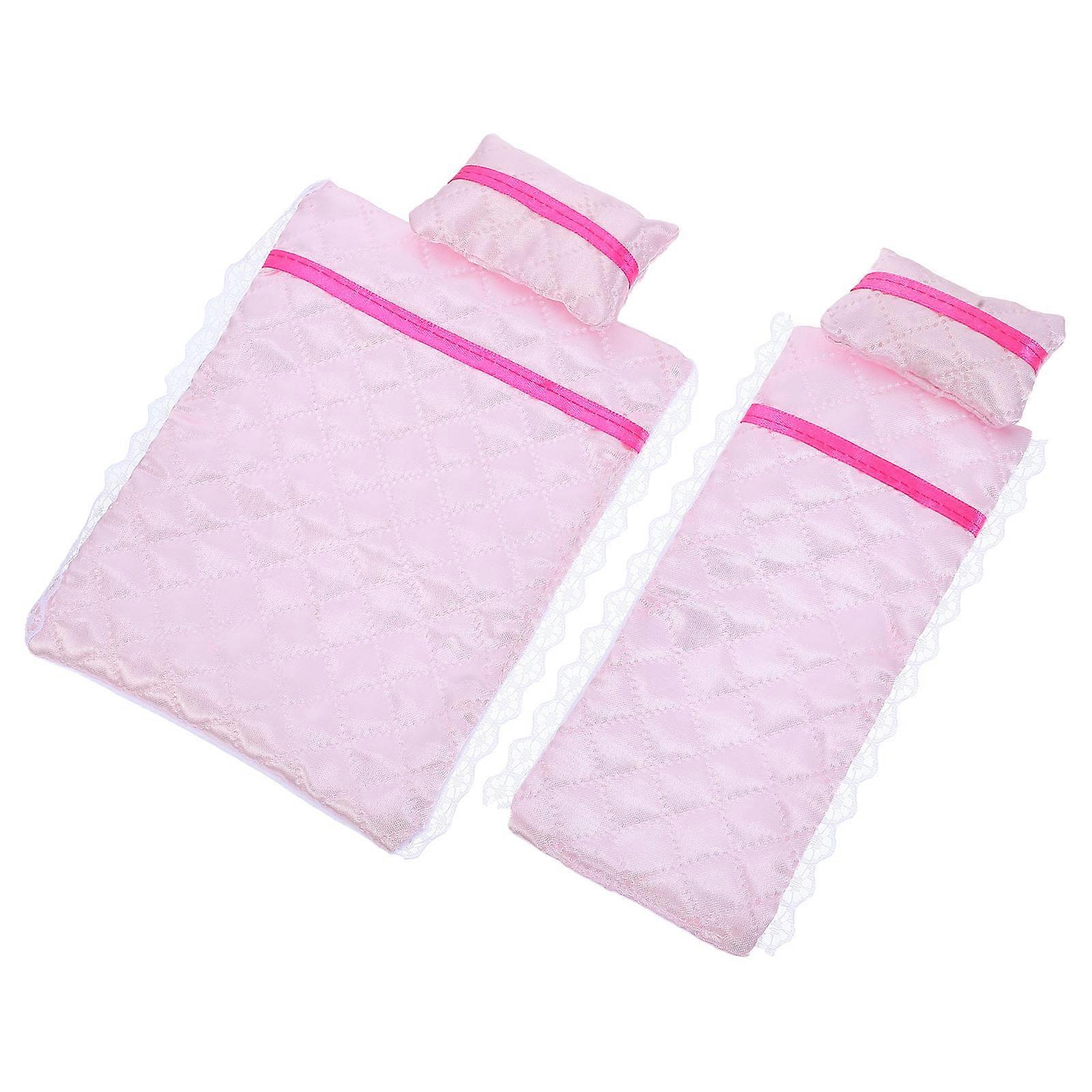 Bunk Bed Accessories For Dollhouse Designed To Enhance Playtime With Cozy Cotton Material Bedding Featuring Adorable Patterns 1 Set