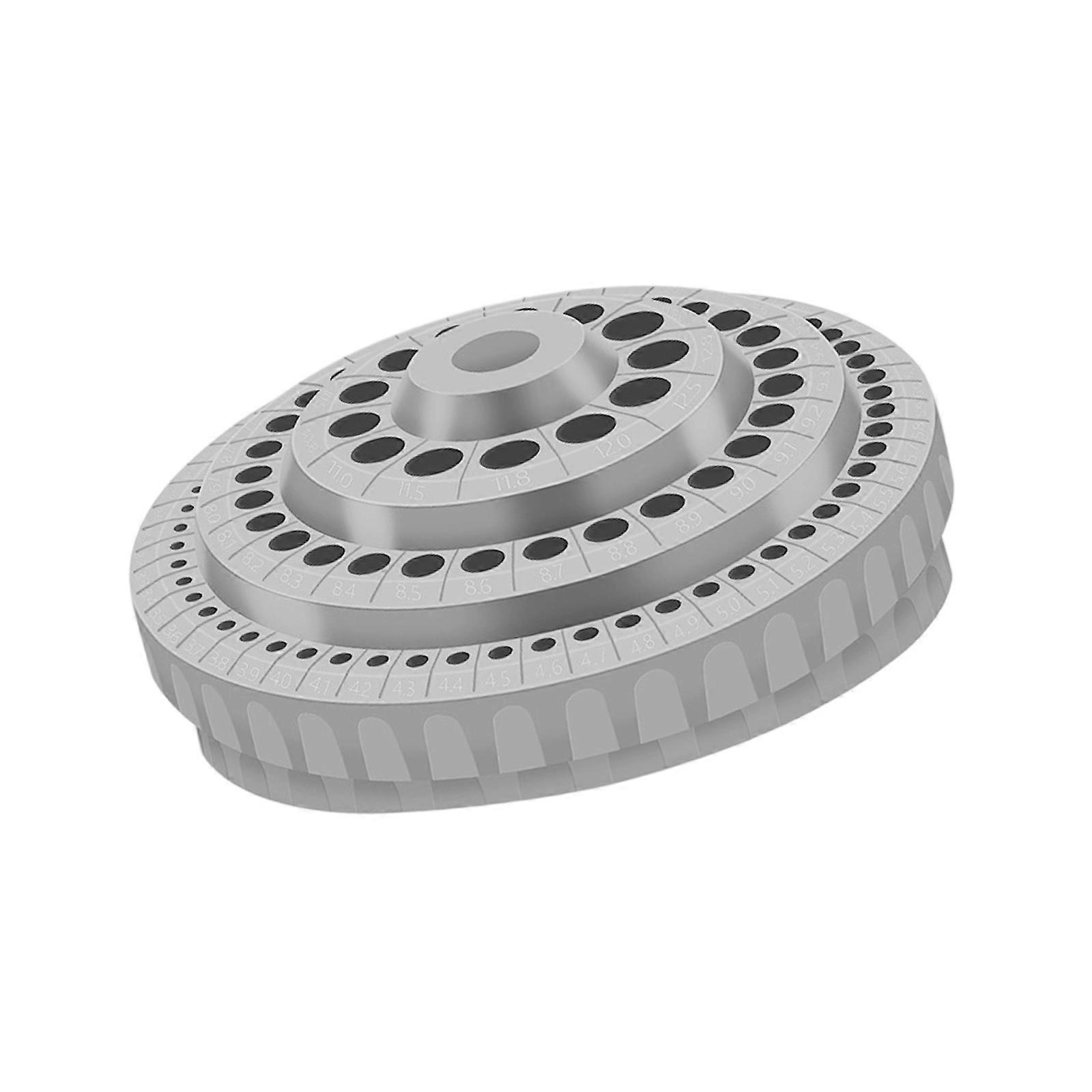 Multiple Compartment Rotating Drill Bit Case Plastic Organizer With Layered Storage For Toolshop Efficiency  grey