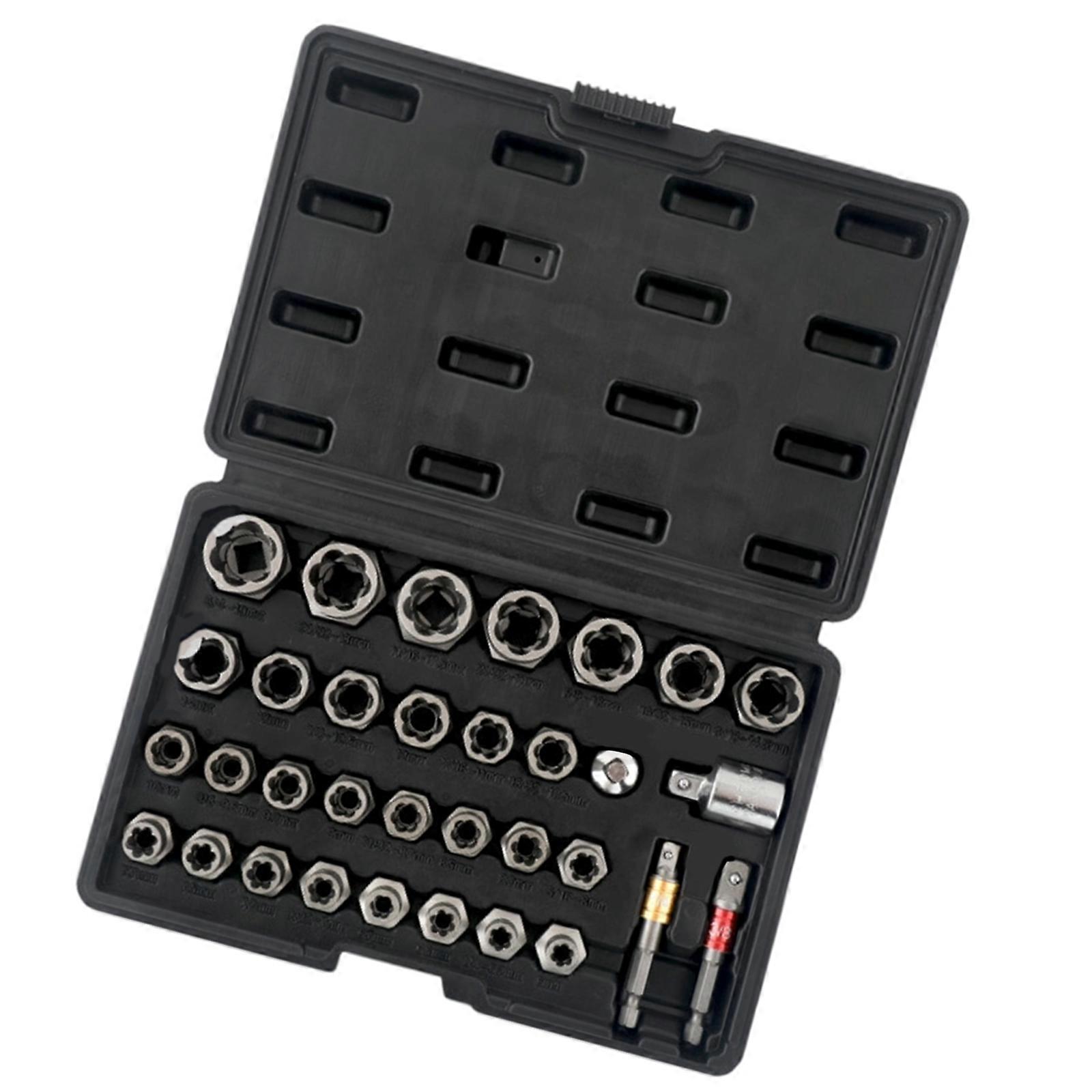 Reverse Thread Screw Extractors Set Solid Steel Construction Noslip Grip Ergonomic Design For Stuck Fastener Removal Multicolor