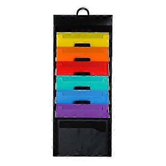 File Folder Hanging Organizer with 6 Large Pockets Portable Foldable Space-Saving Wall File