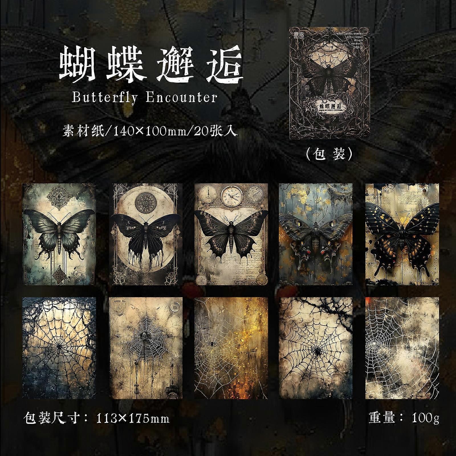 20 stk/parti Memo Pads Materiale Papir Dancing in the Dark Søppeljournal Scrapbooking Retro Bakgrunnsdekorasjon