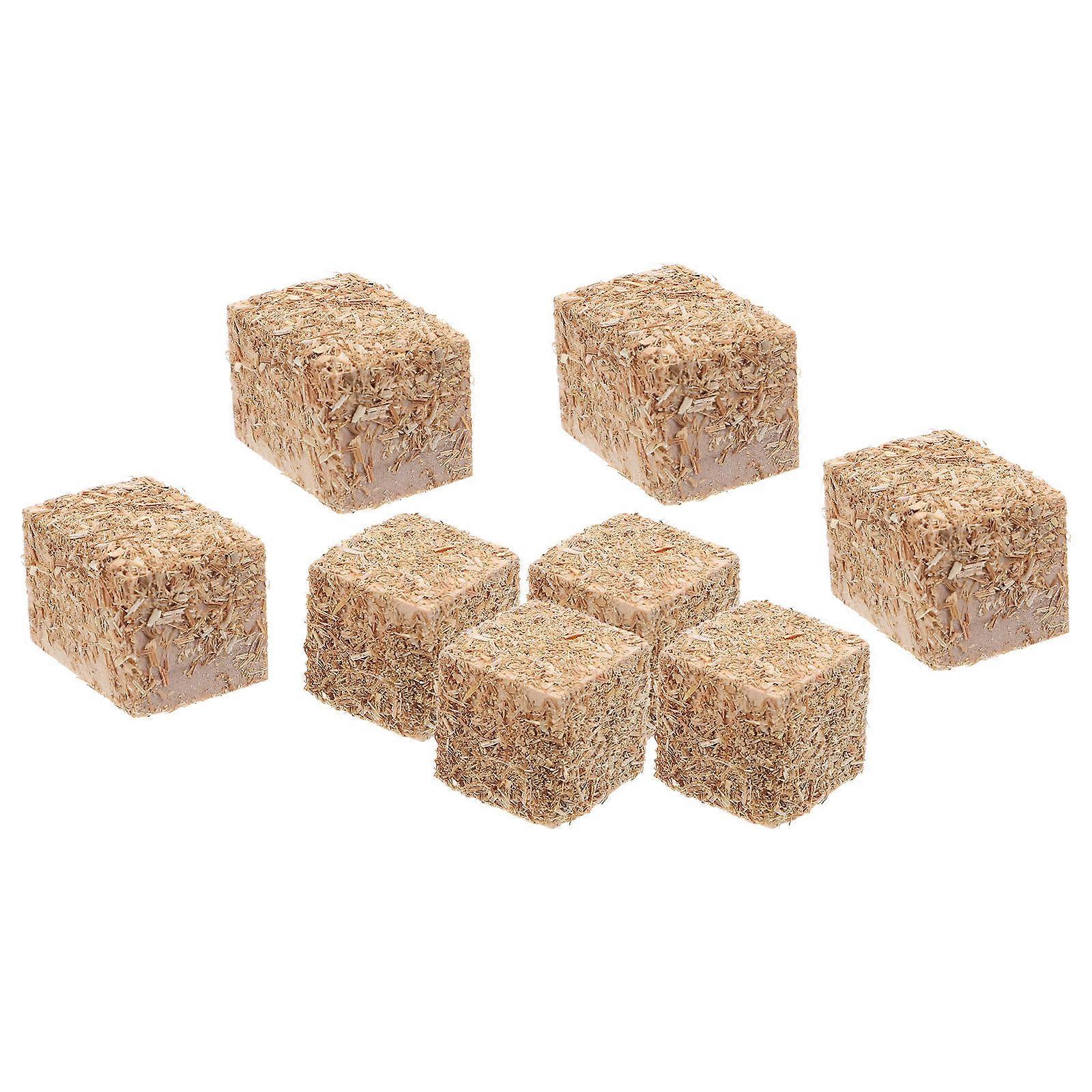 DIY Farm Scene Prop Miniature Haystack 8Pcs Rectangular Decor Great For Garden