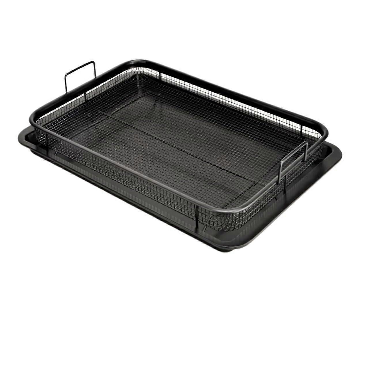 Air Fryer Basket and Tray Set NonStick Oven Baking Pan for Chips Grill Mesh Black Ref: 5497