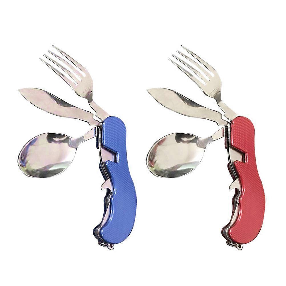 Folding Fork Spoon Chopsticks Set for Eating Use 1Set Portable Tableware