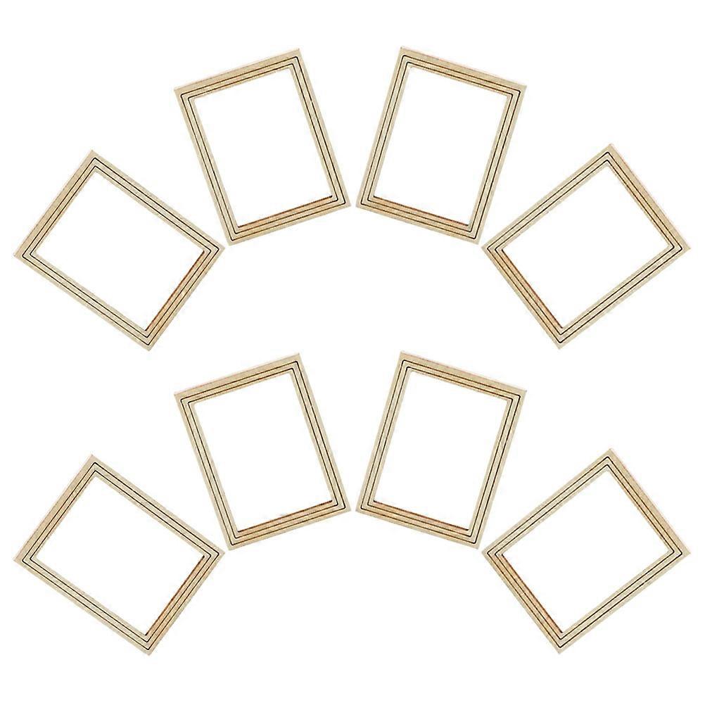 Wooden Picture Frames For Crafts Miniature Scene Enhancement Diy Creativity Boost Compatible With Various Themes 8Pcs
