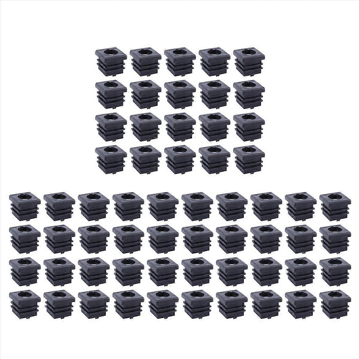 Square Tubing Pipe End Caps Insert Plugs M8 Thread 20x20mm Black