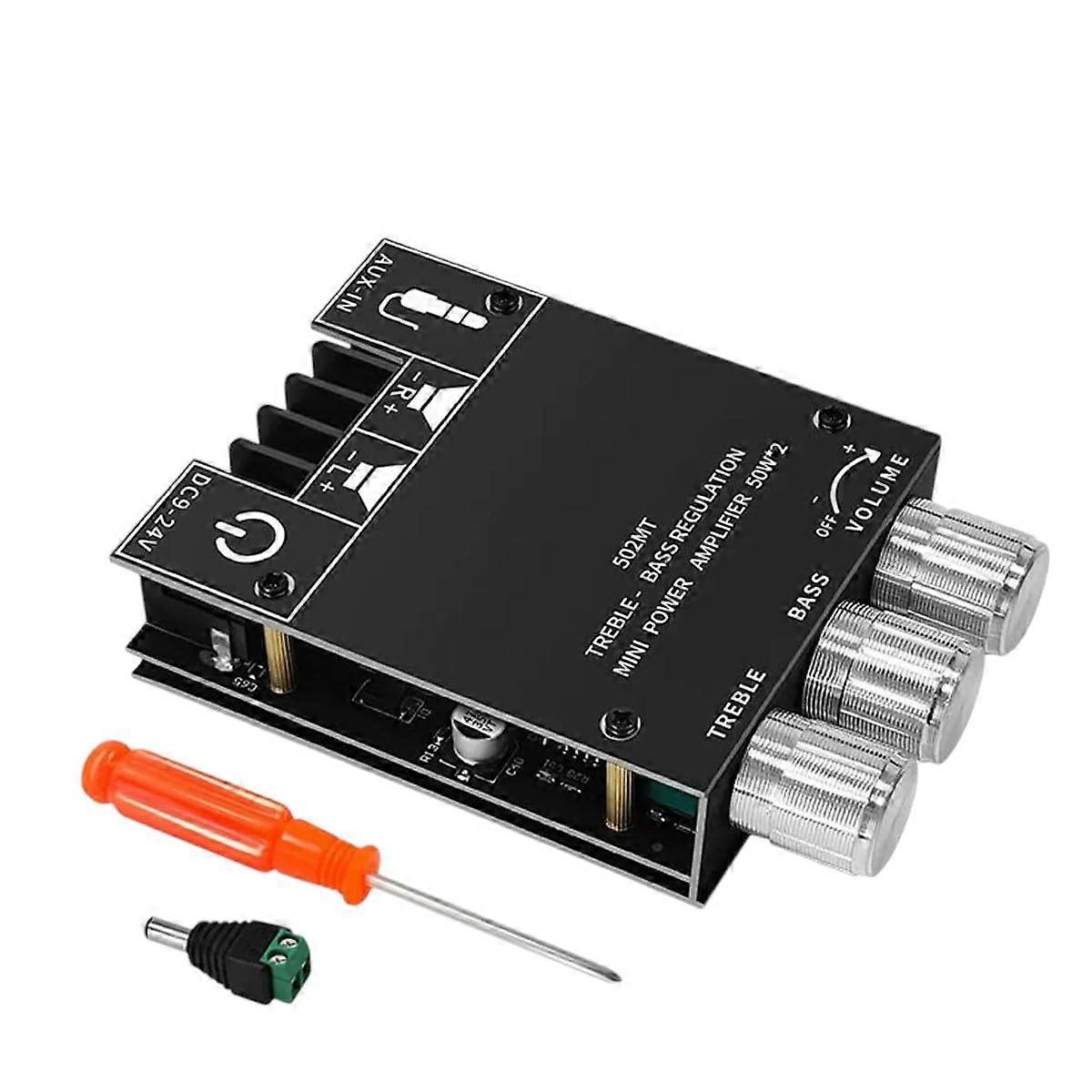 Bluetooth Amplifier Board 2x50W Bluetooth 5.0 Stereo Subwoofer Bass AMP DIY Audio Power Module