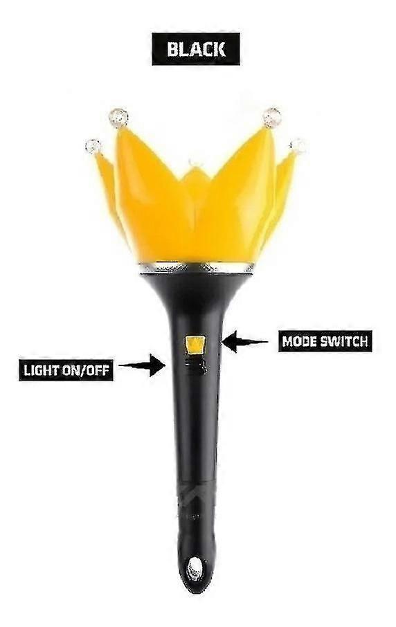 Bigbang Lightstick - ضوء الموسيقى المتوهج في الظلام ، دعم الضوء ، ضوء اليد ، عصا الوهج ، عصا بريق (أسود) (1 قطعة)