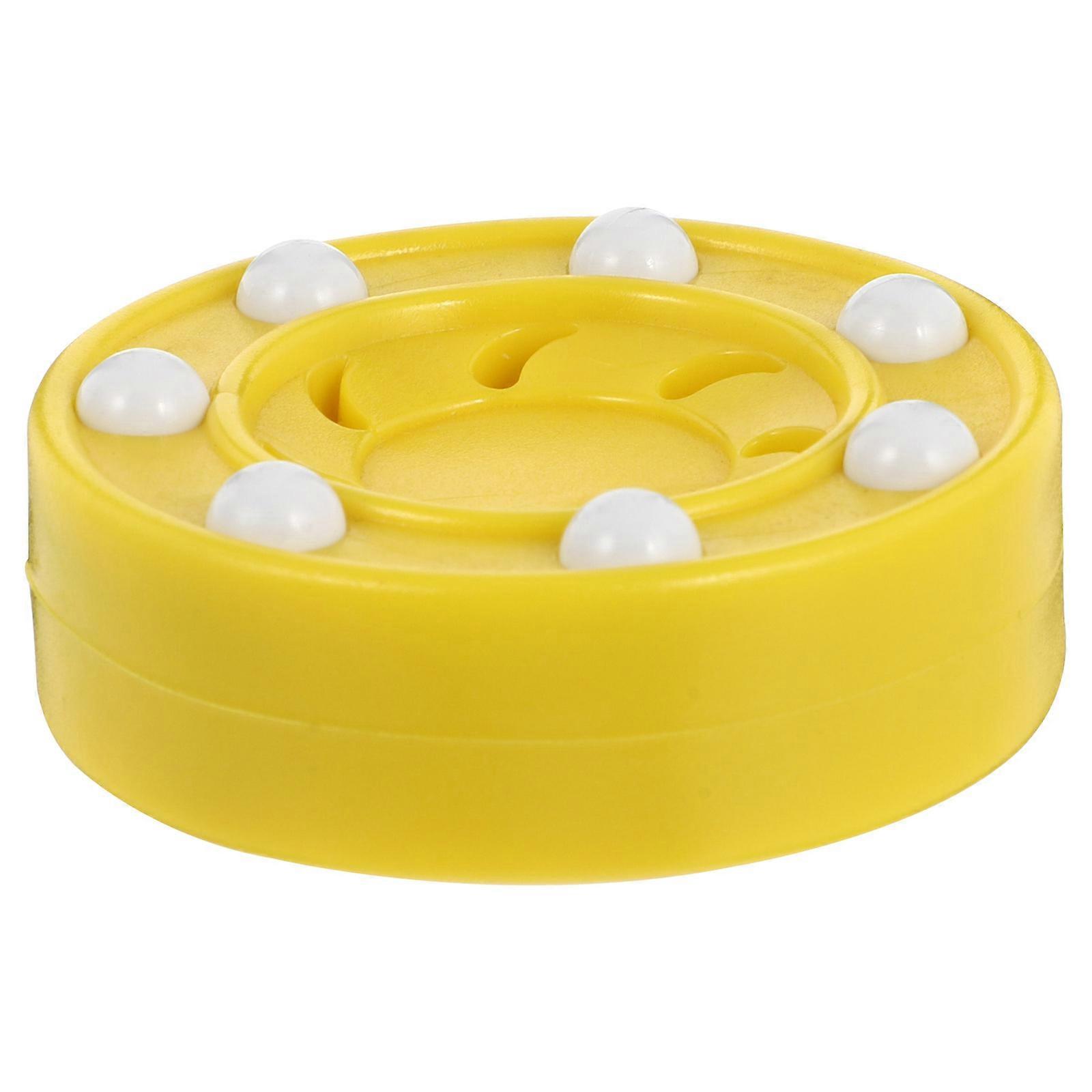 Yellow Roller Hockey Game Puck for Training Use Lightweight PP Material Great for Smooth Surfaces 1pc