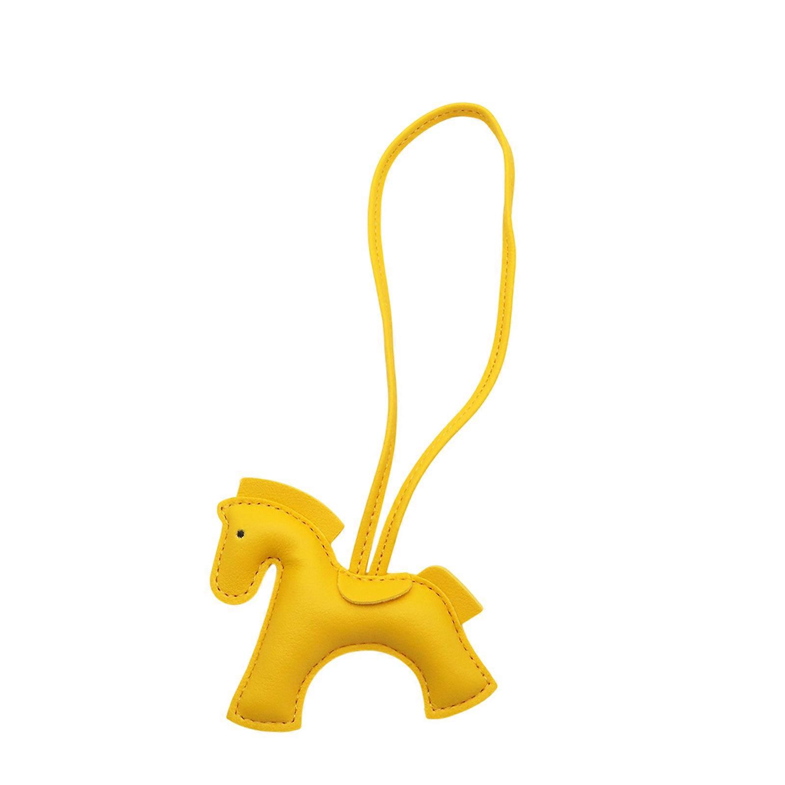 Easy Maintenance Leather Horse Keychain for Simple Cleaning Ensuring Pristines Condition  Yellow