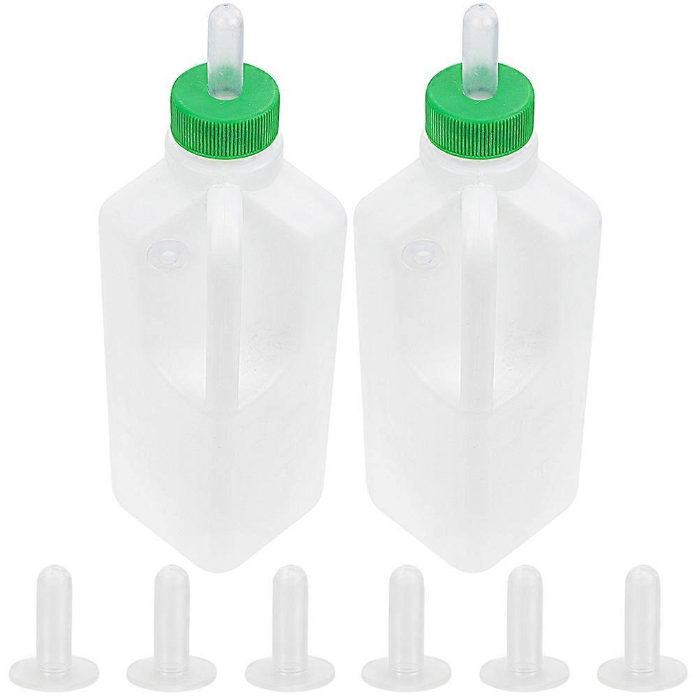 Calf Bottle for Feeding 2Sets Lamb Nursing Bottles with Handle Milk Feeder