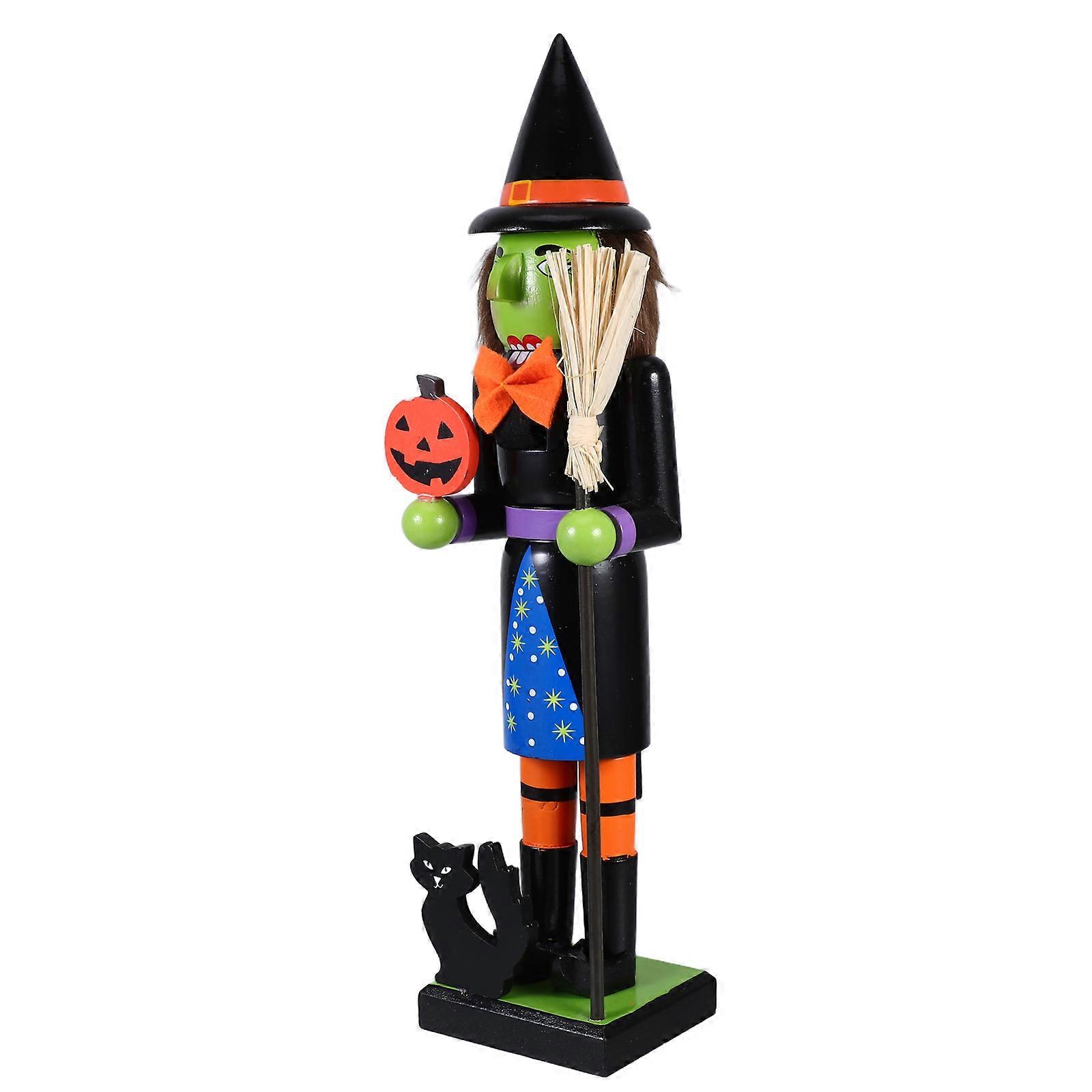 Halloween Nutcracker Figurine Wooden Nutcracker Decoration for Party