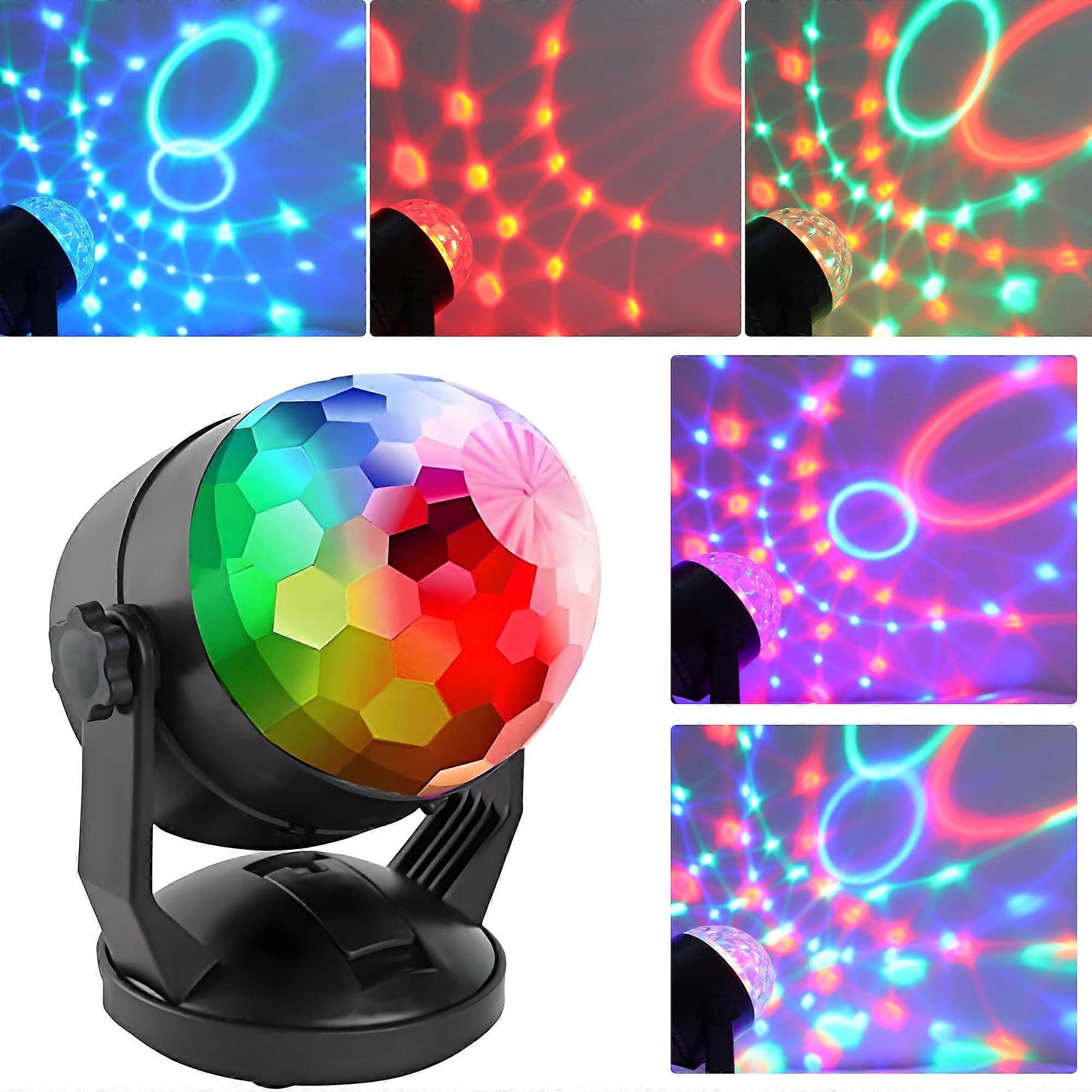 Disco Ball Light Sound Activated 7 Color Rotating LED Stage Light for Party Wedding Halloween