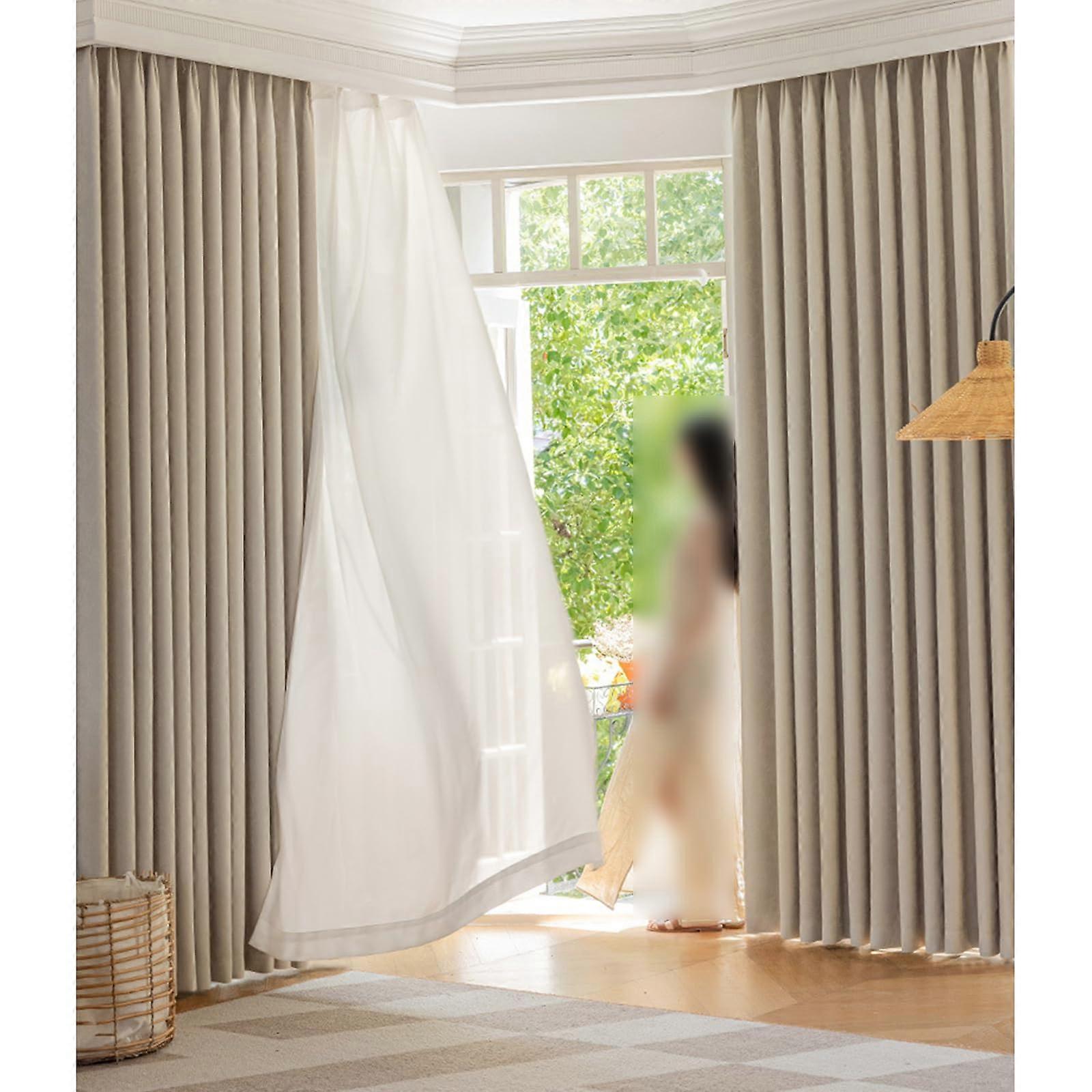 Chenille Blackout Curtains for Bedroom, Thermal Insulated Energy Saving Noise Reducing, 400x270cm
