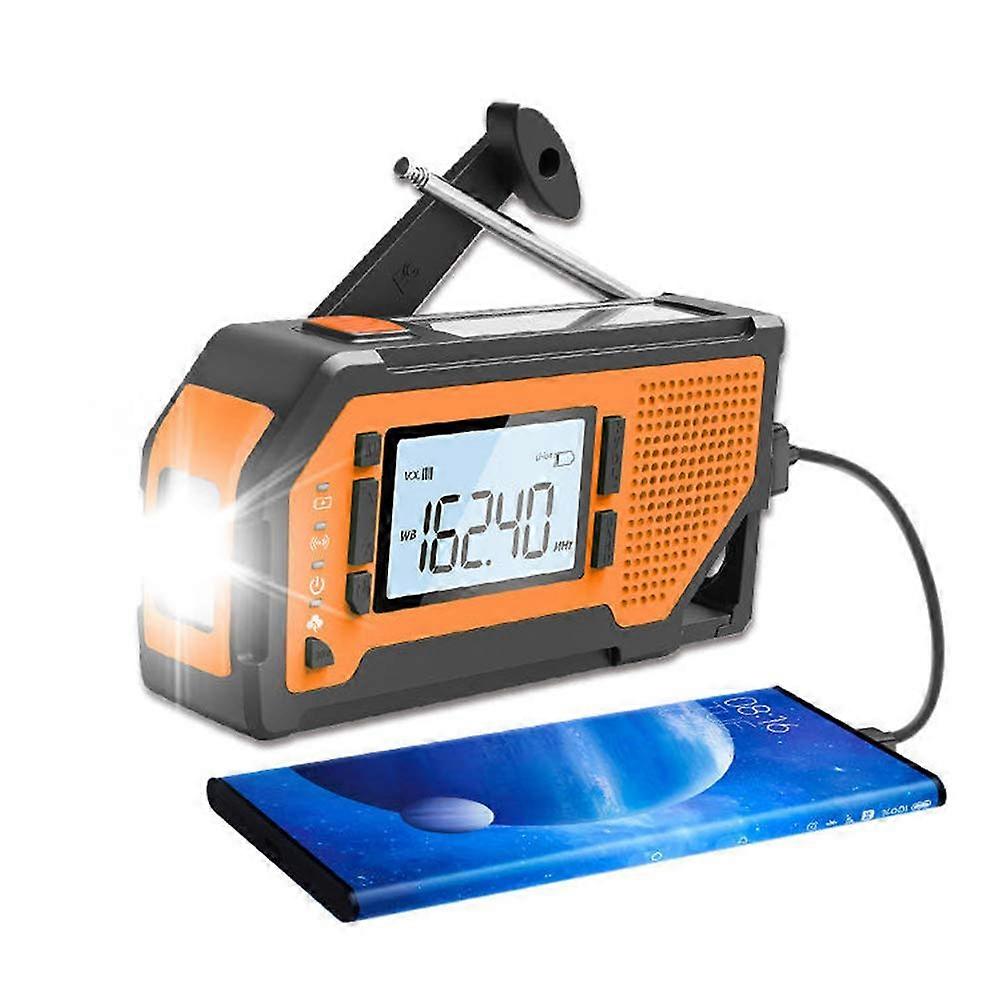 Emergency Weather Radio with NOAA Alerts, Solar Hand Crank AM/FM, 4Way Power, LED Flashlight, 2000mAh Power Bank