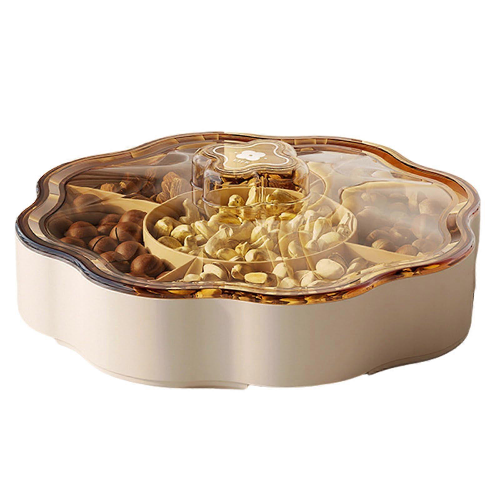 Snack Storage Box with Lid, FiveCompartment Dry Fruit Organizer for Elegant Home Display