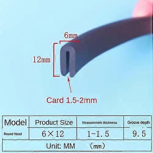 Bande de pare-chocs en caoutchouc en forme de U, garniture en caoutchouc, fente, plaque en caoutchouc, banc de moulage de verre, 1 m��tre