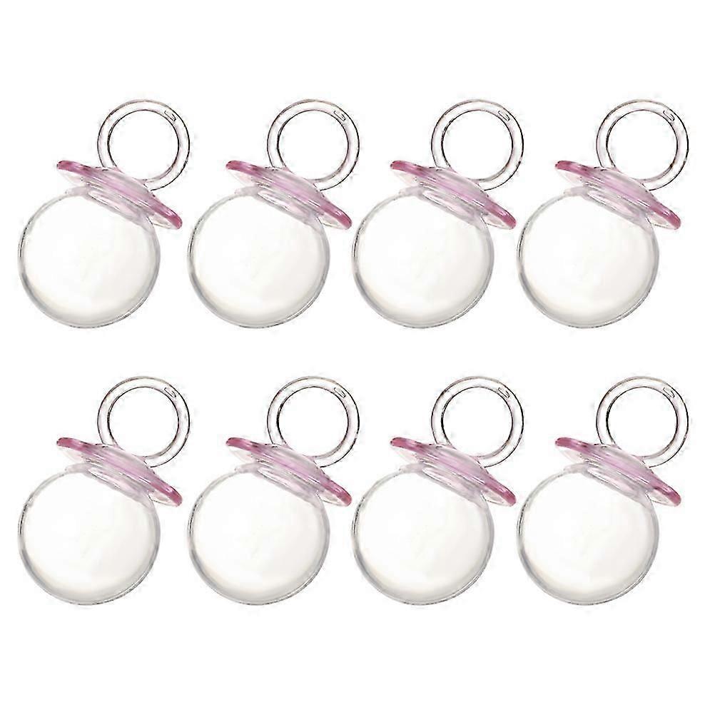 12pcs Transparent Pacifier Candy Boxes Creative Candy Gift Boxes for Baby Shower (Pink)