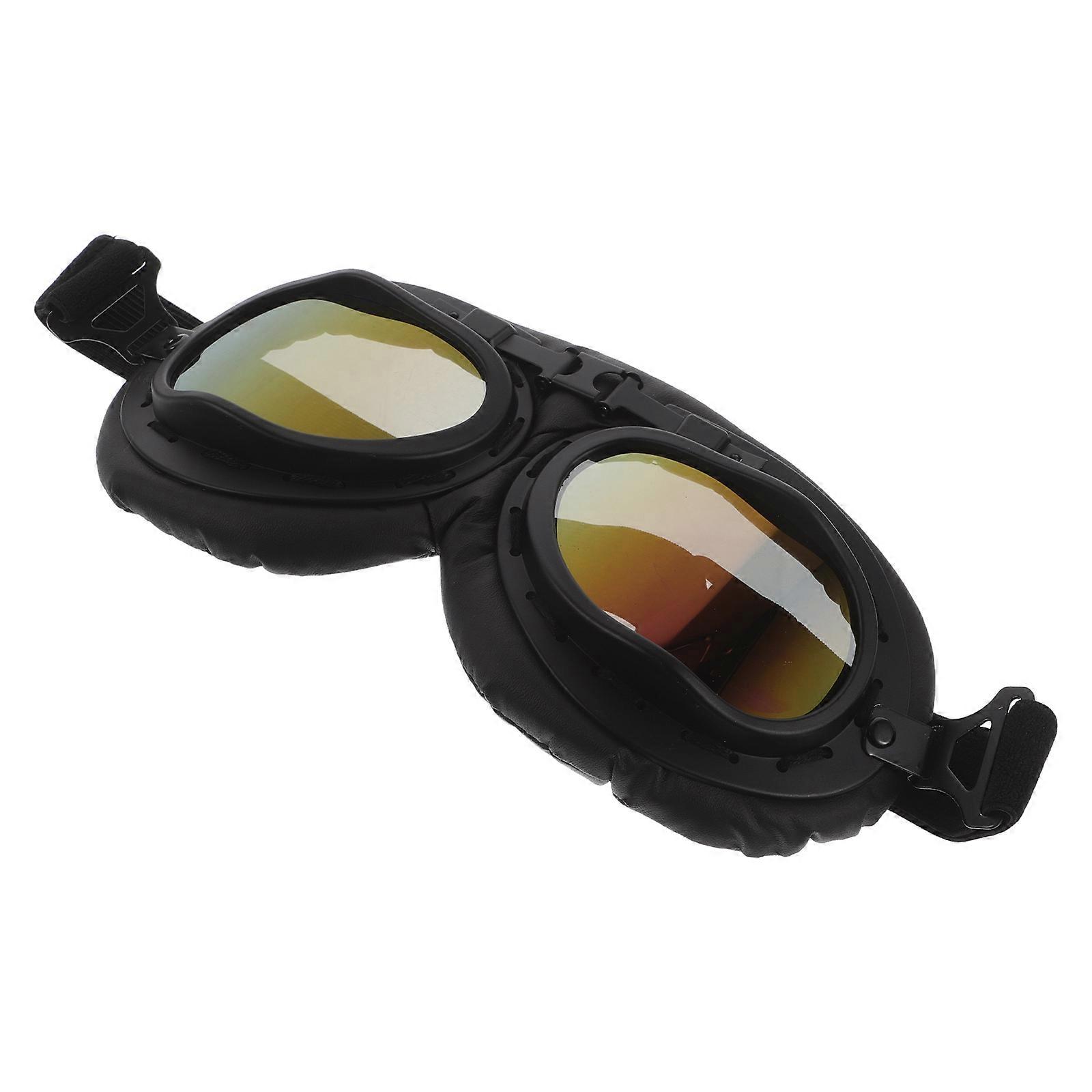 Vintage Motorcycle Goggles Riding Glasses Windproof for Men 4Pcs
