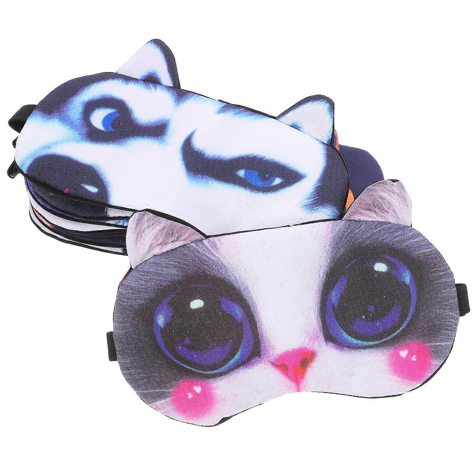 Pet Expression Eye Mask Cartoon Blindfold for Sleep 8Pcs Assorted Colors
