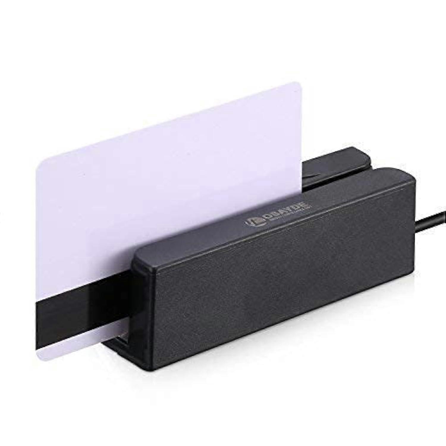 USB Magnetic Card Reader 3 Tracks Credit Swipe Reader with LED Indicator Compatible with Windows and Mac
