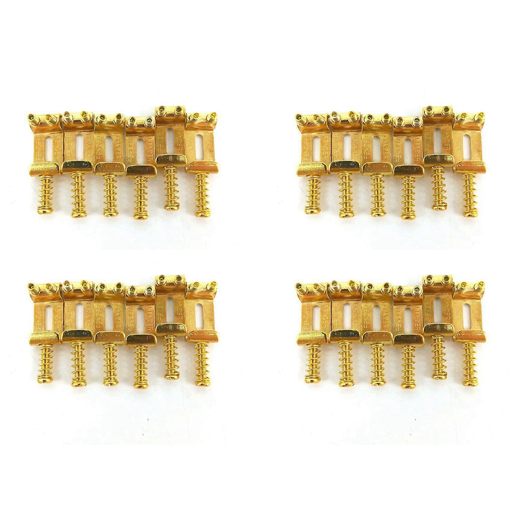 24 Roller Bridge Pull String Code Electric Guitar Saddle for Stratocaster Telecaster Electric Guitar Accessories Gold
