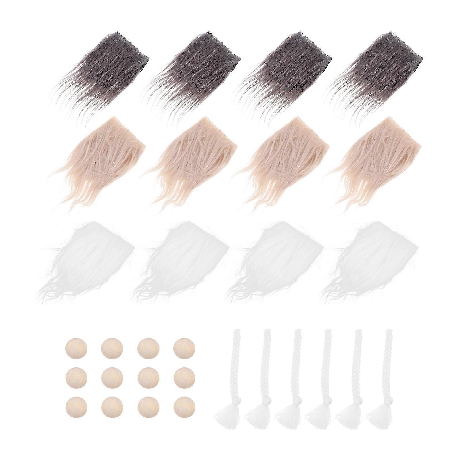 Pre-Cut Beard Beard Material with Braid for Gnome Making 1Set