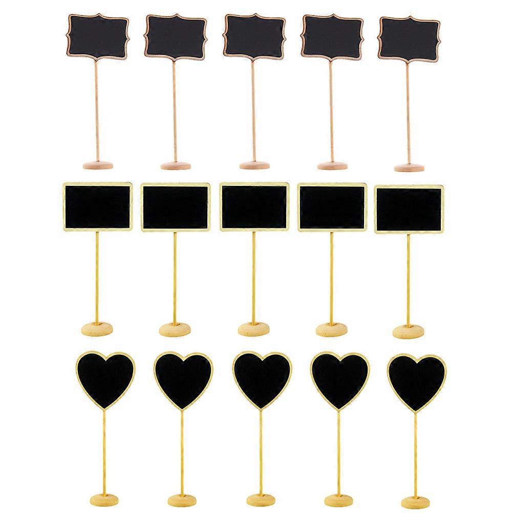 Creative Black Wooden Mini Blackboard for Leaving Message 15Pcs Set