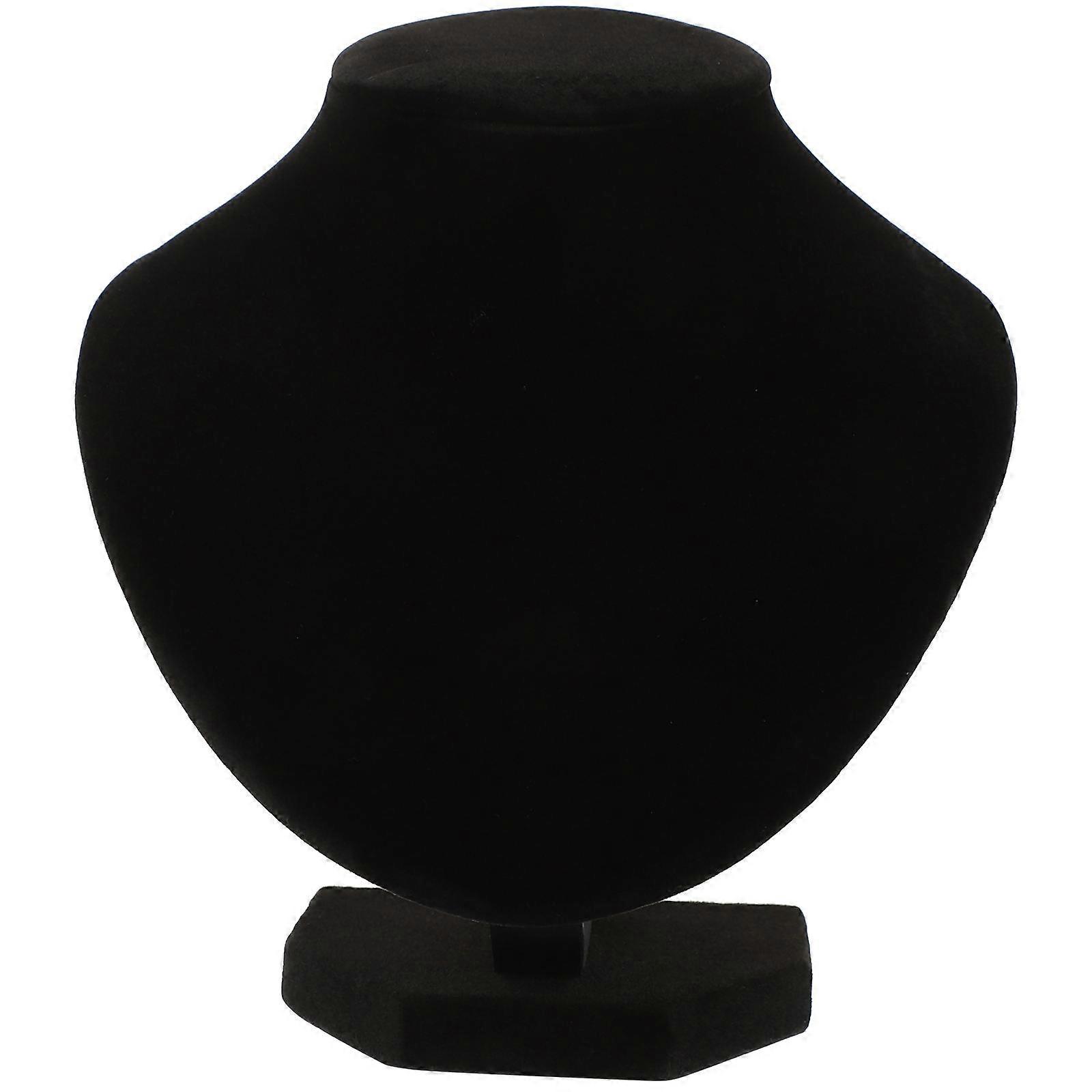 Présentoir à bijoux en forme de buste noir avec support 3D