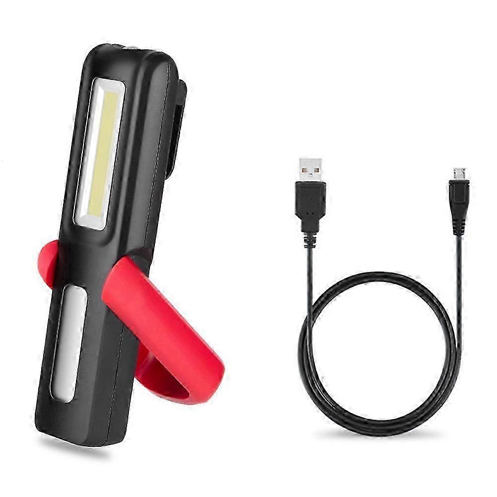 25-26 Magnetic Portable USB Rechargeable LED COB Flashlight Work Light Torch Light